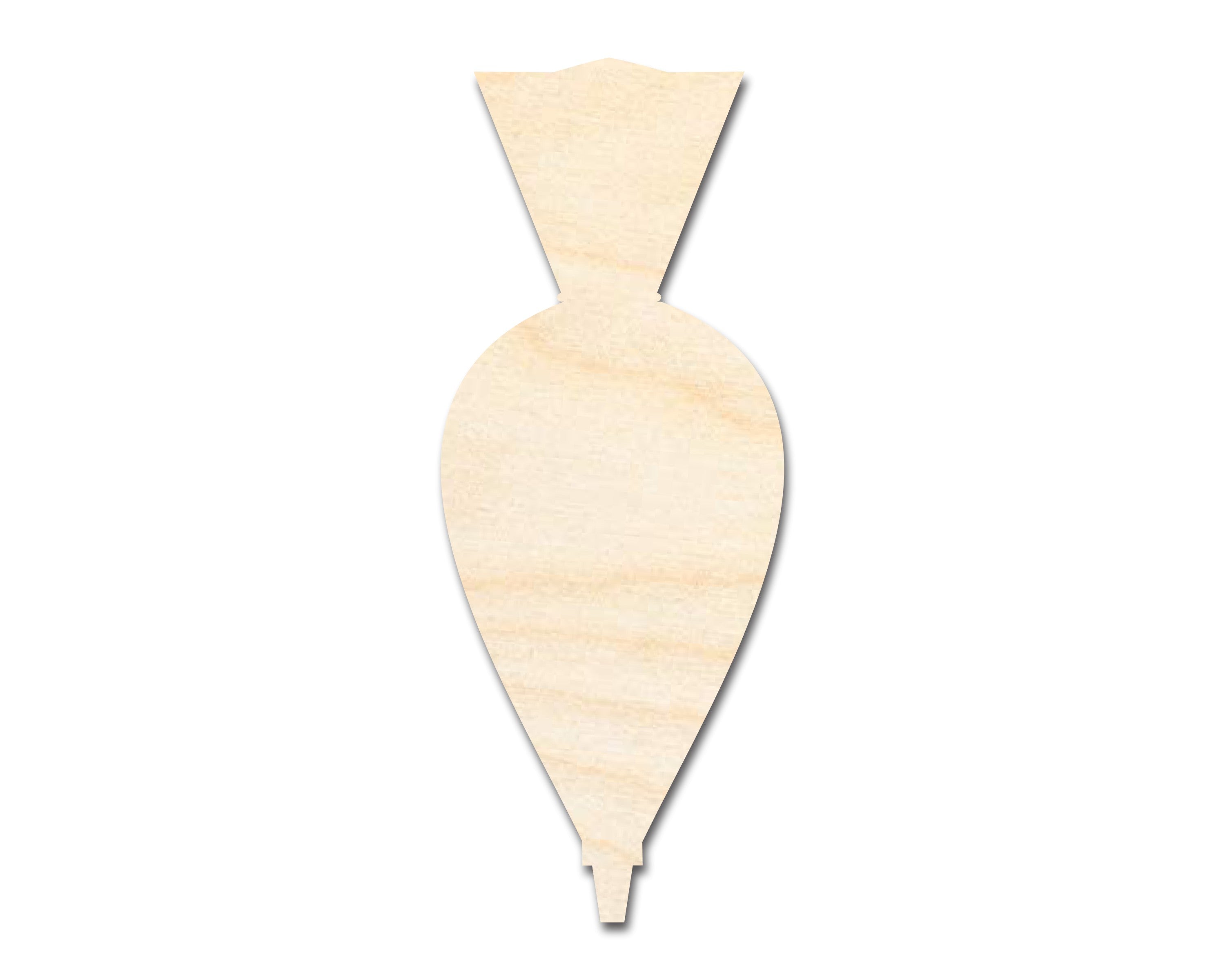 Unfinished DIY Craft Cutout in Wood Piping Bag Shape | Up to 46 Different DIY Options
