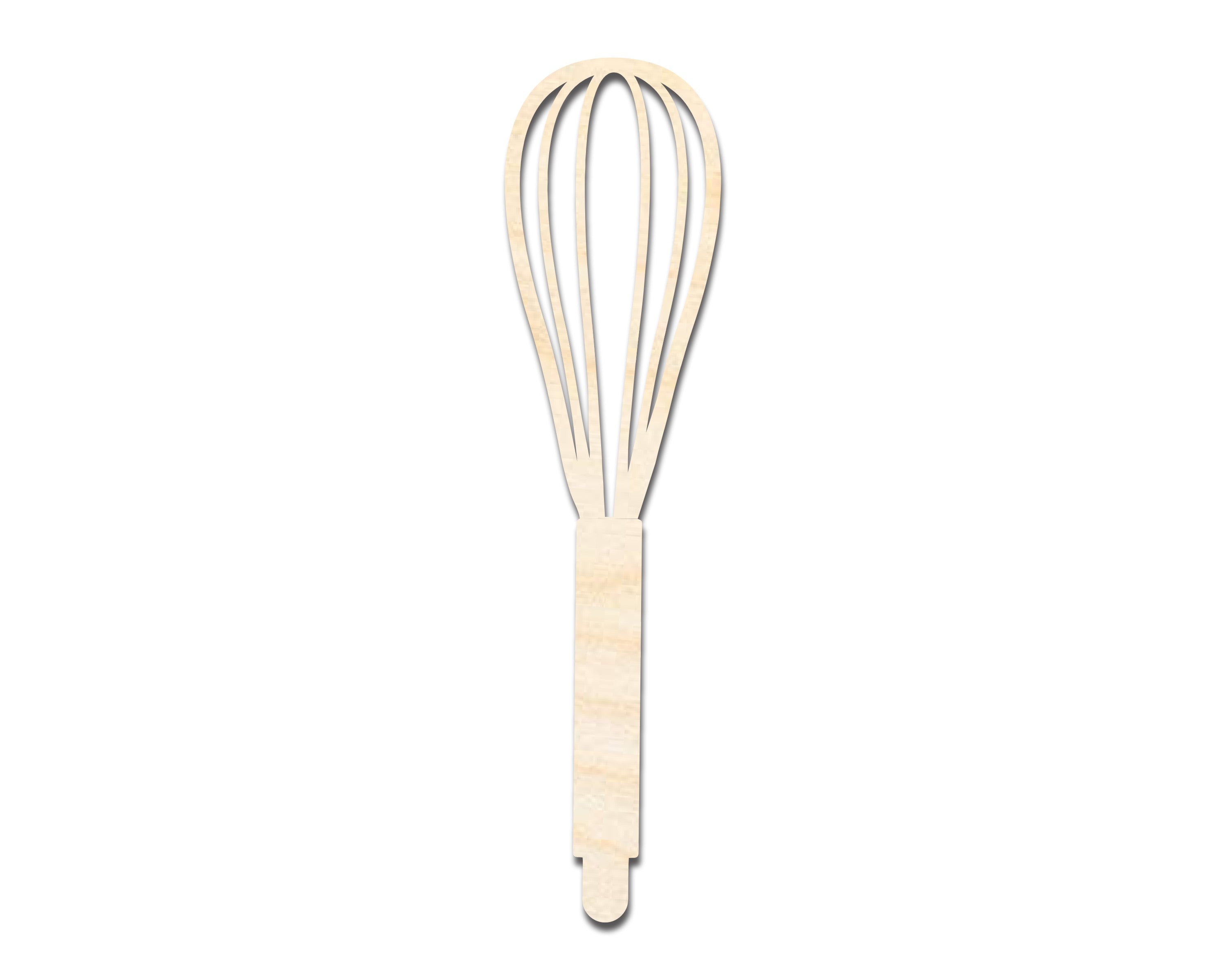 DIY Unfinished Baltic Birch Wood Whisk Shape Cutouts up to 46 Inches