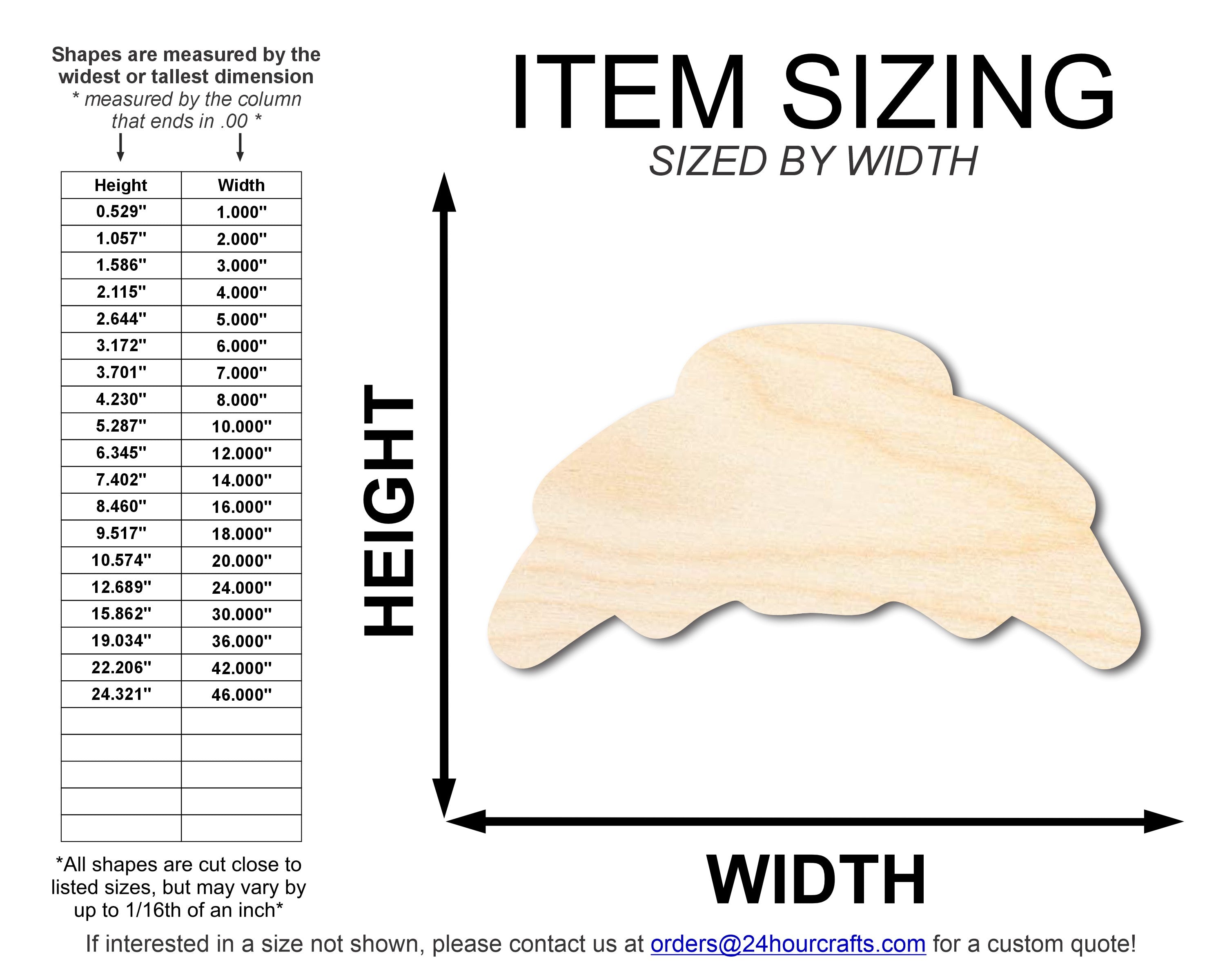 DIY Unfinished Baltic Birch Croissant Shape Cutouts up to 46 Inches