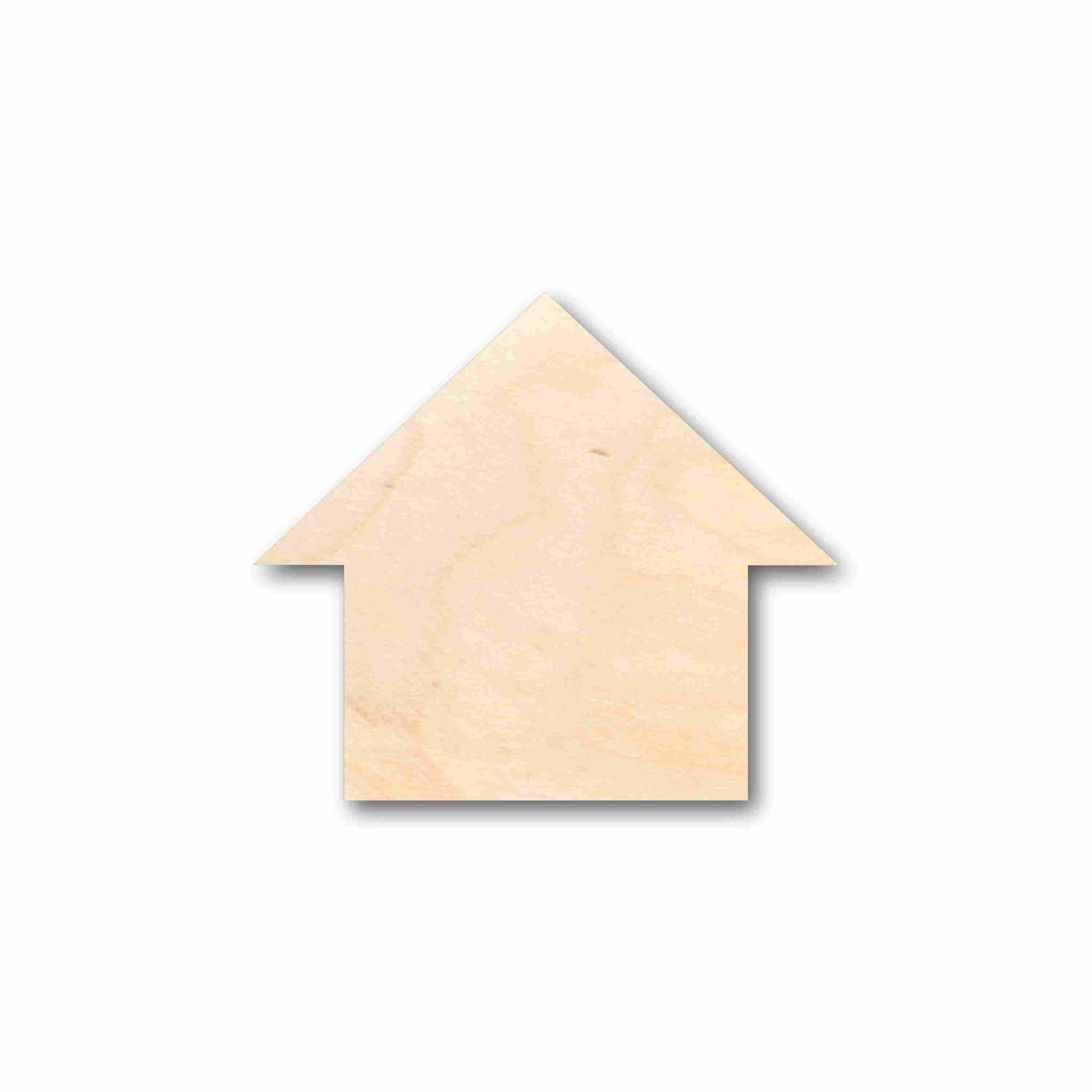 DIY Unfinished Wood House Silhouette - Ideal for Up to 46 Craft Projects