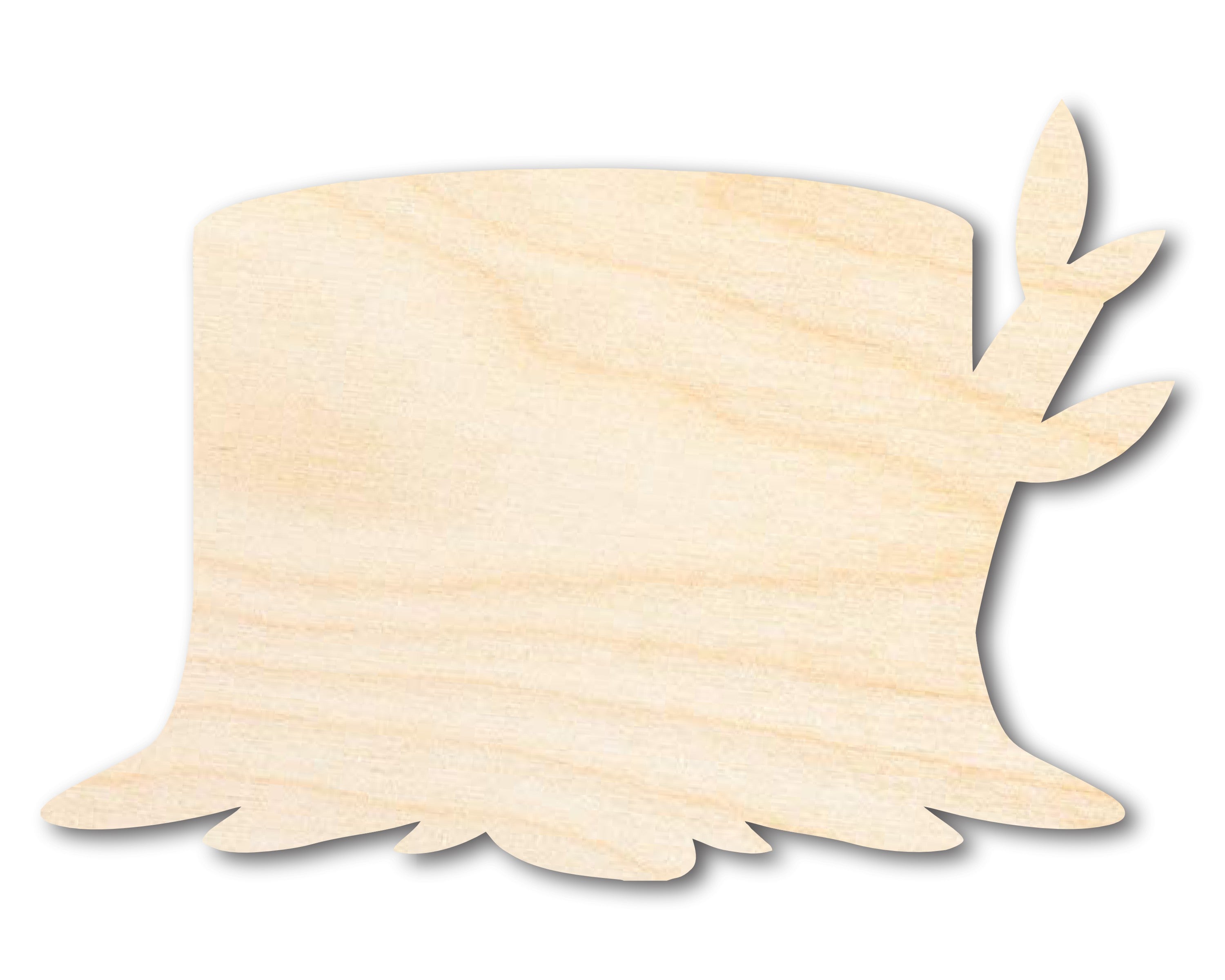 Unfinished Baltic Birch Wood Cutout in Wooden Stump Shape for Up to 46 DIY Crafts