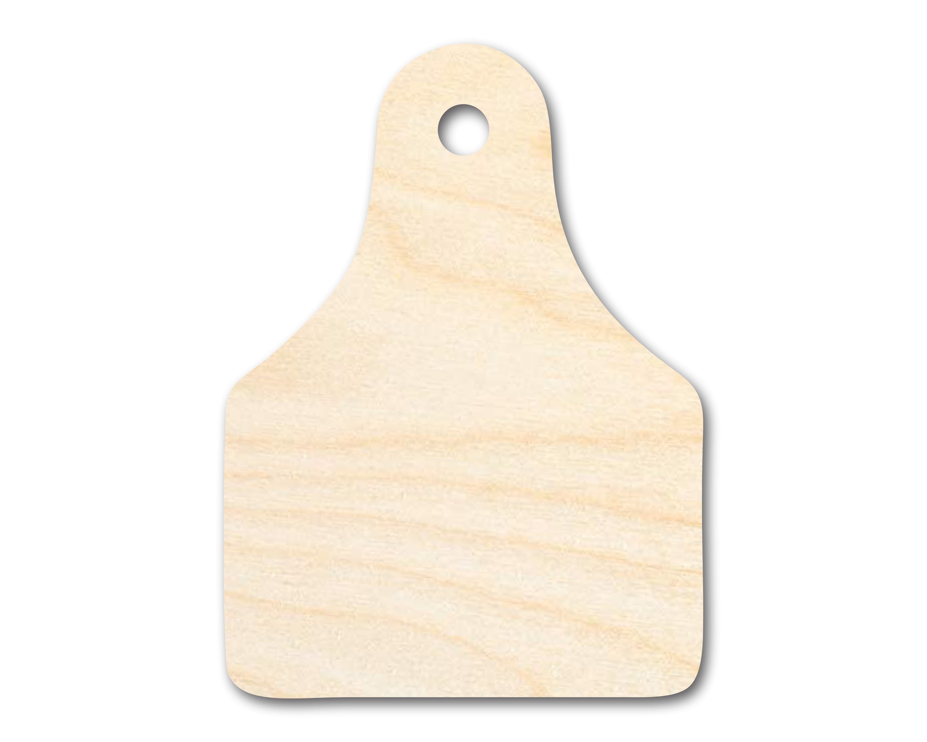 Enhanced DIY Unfinished Wood Cow Tag Shape Craft Cutout