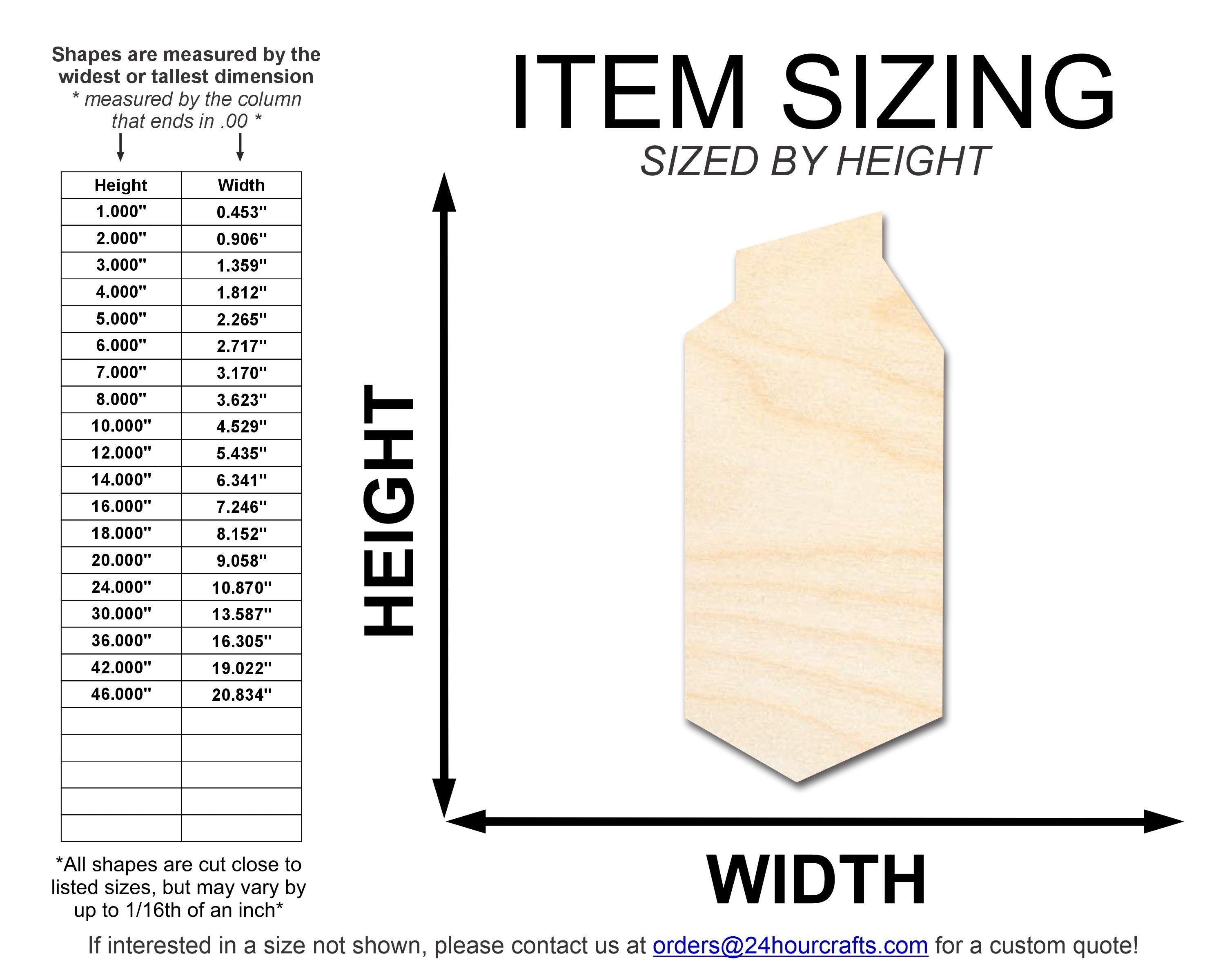 Unfinished DIY Craft Cutout in Wood Juice Carton Shape for Up to 46 DIY Projects