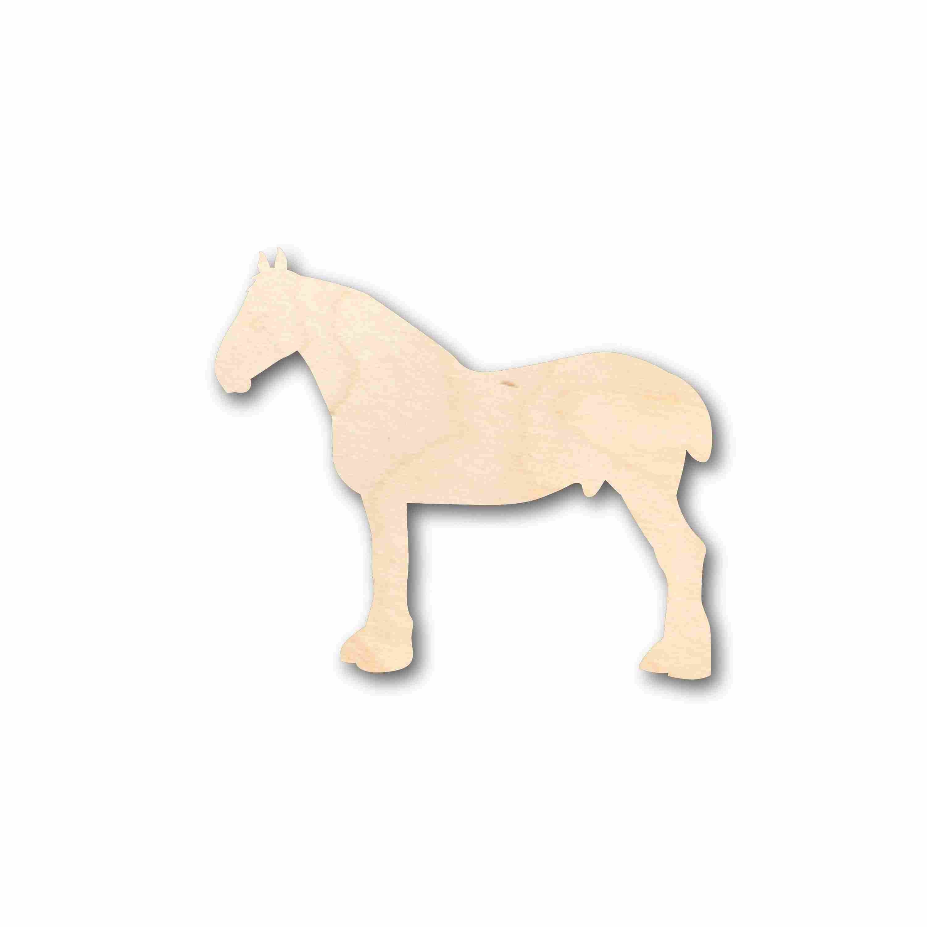 Unfinished Baltic Birch Plywood Clydesdale Horse Silhouette for Up to 46 DIY Craft Projects