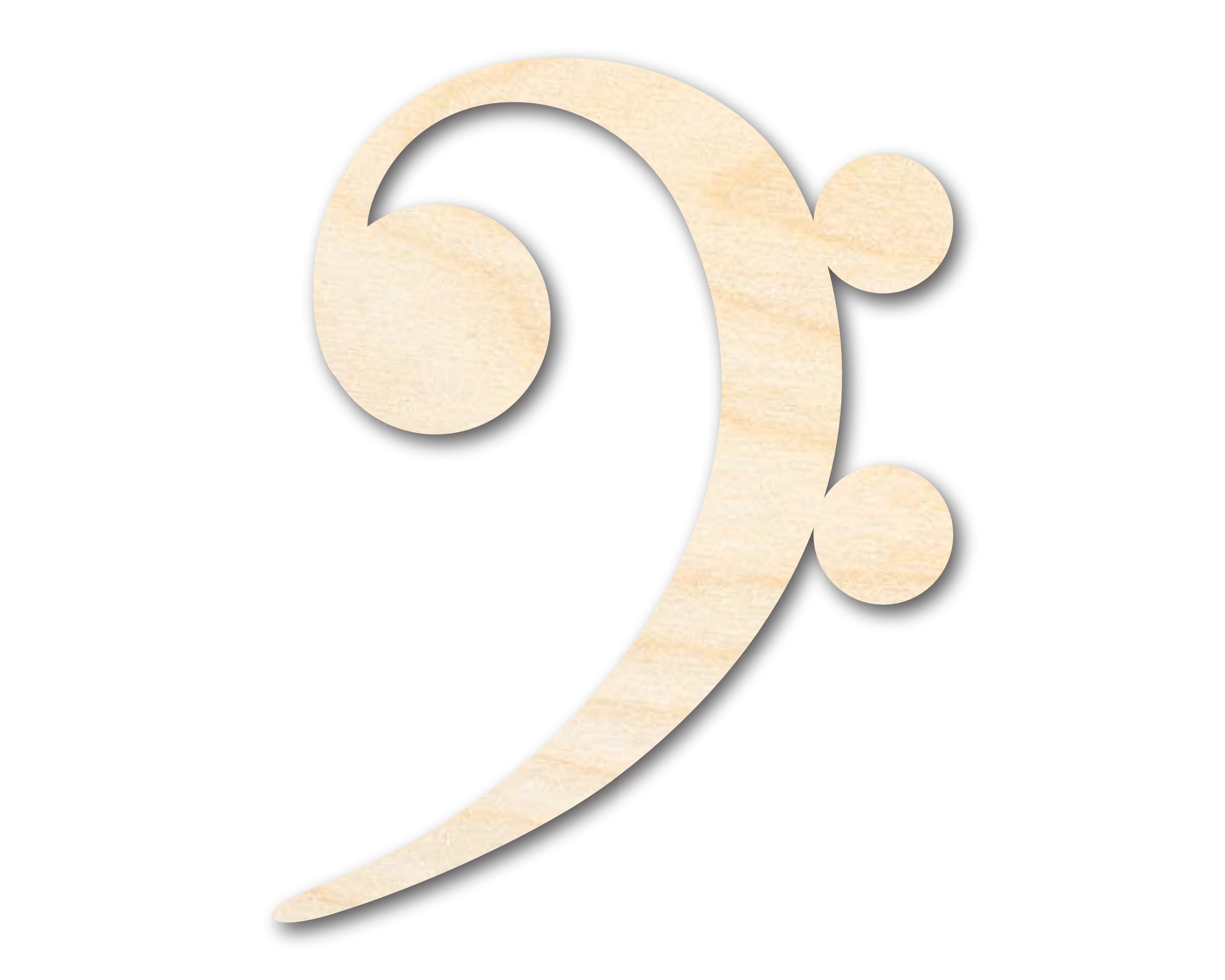 DIY Unfinished Wood Bass Clef Shapes for Music Nursery Crafts (Up to 24')