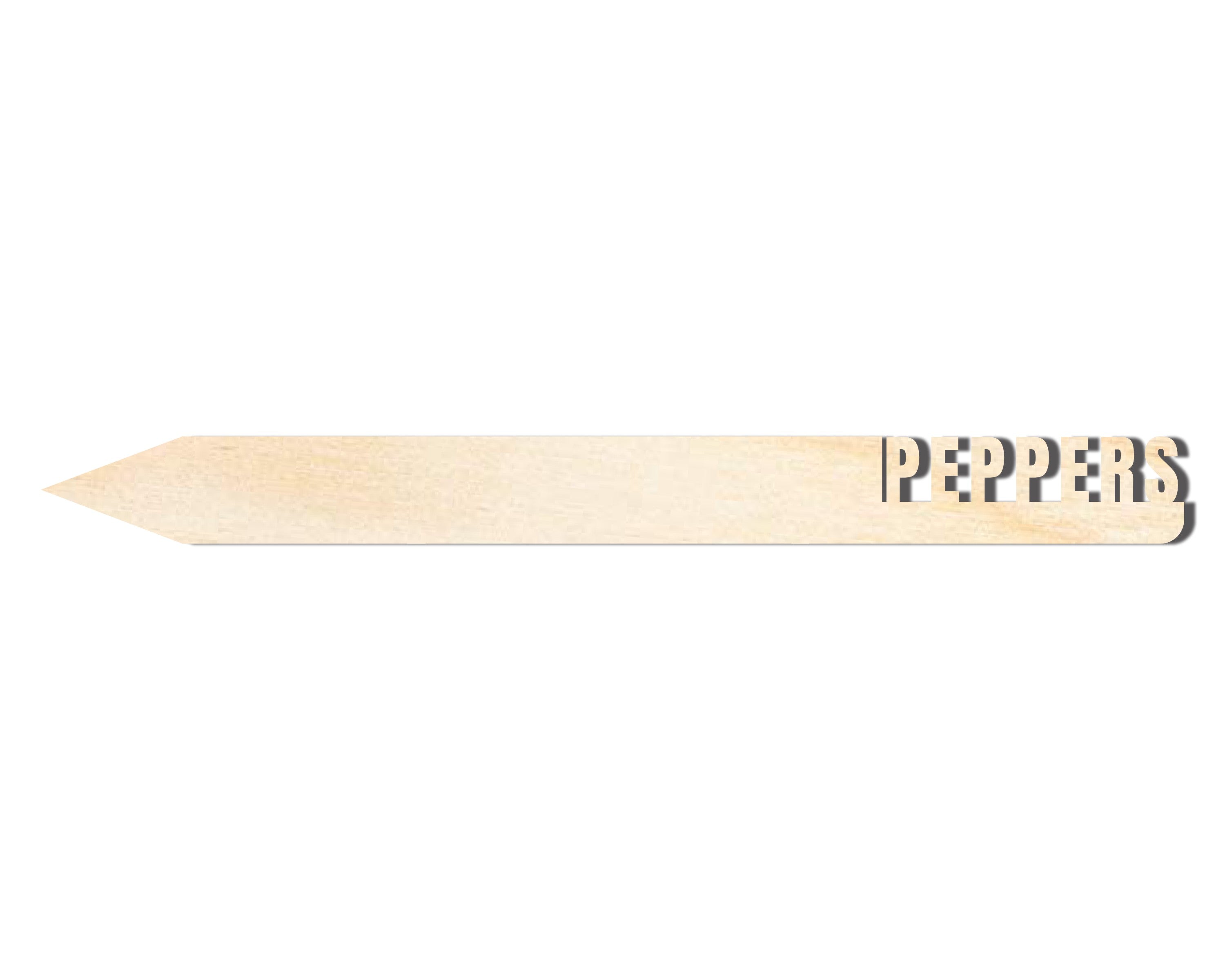 DIY Unfinished Baltic Birch Wood Peppers Garden Stake up to 24 Inches