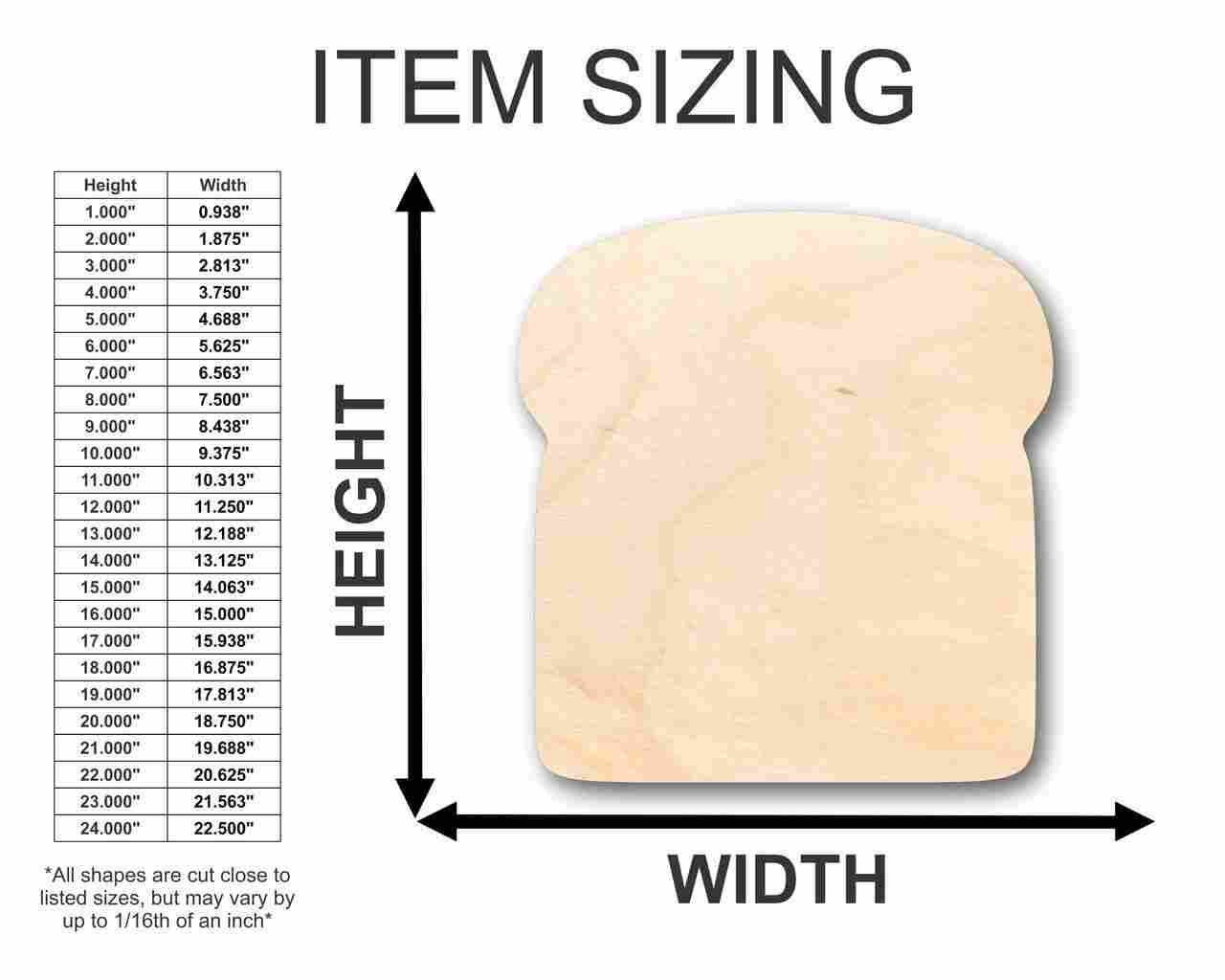 DIY Unfinished Wood Bread - Shaped Craft Items up to 46 Inches