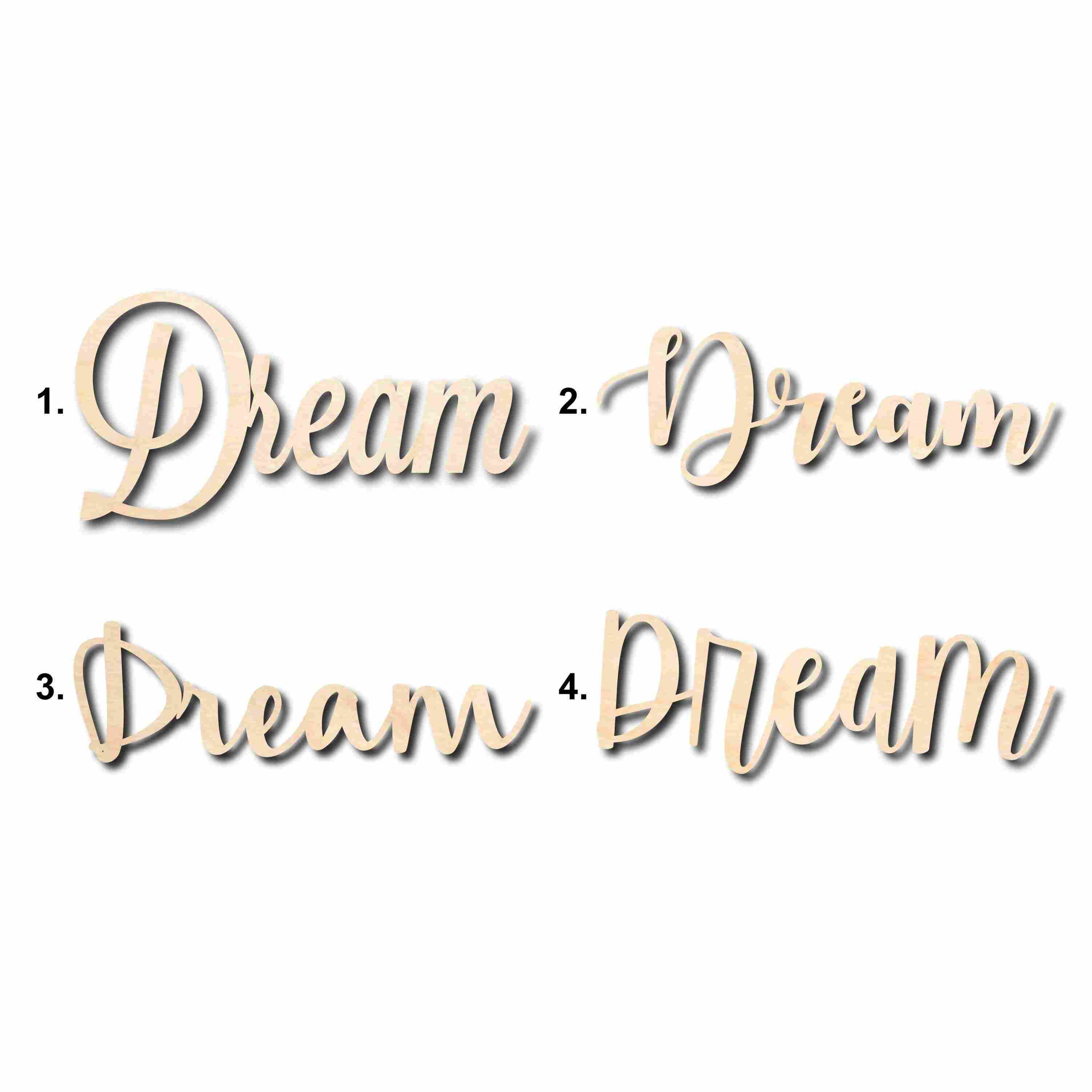DIY Unfinished Wood Cutout Dream Sign for Home Decor