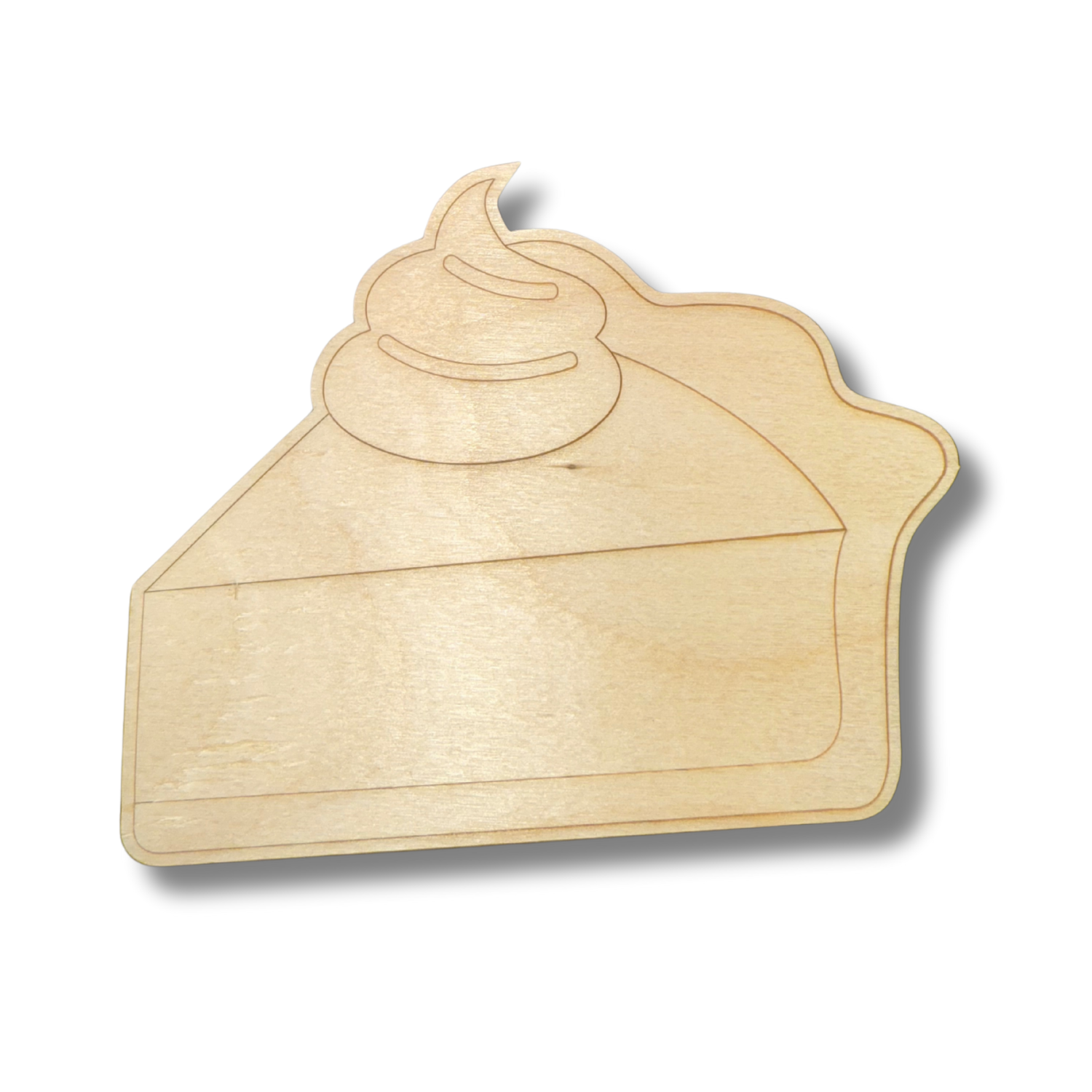 Unfinished Wood Etched Pumpkin Pie Slice for Up to 30 DIY Paint - by - Line Crafts