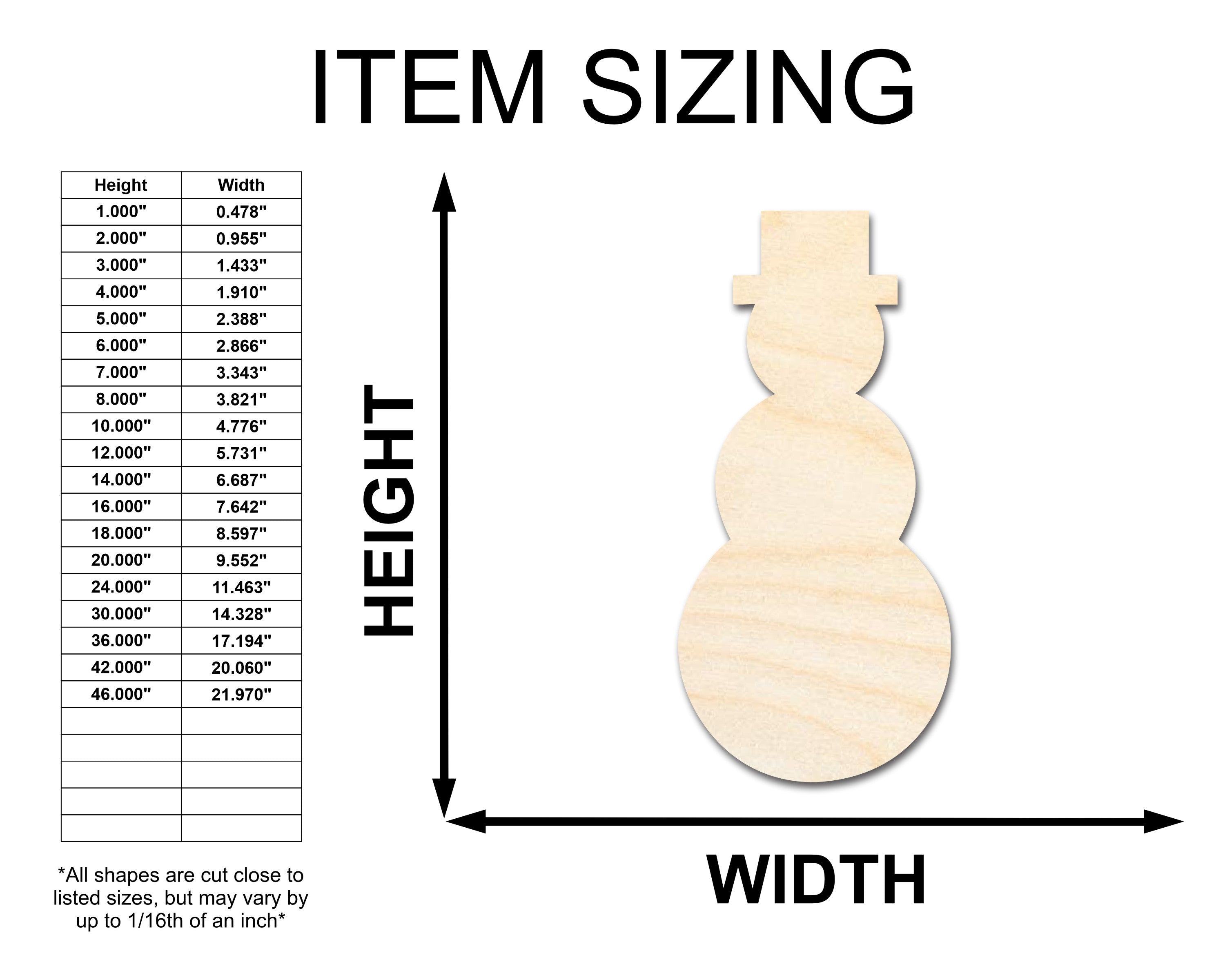 Unfinished DIY Craft Supplies - Tall Snowman Shape Made of Wood, Suitable for Up to 46 DIY Projects