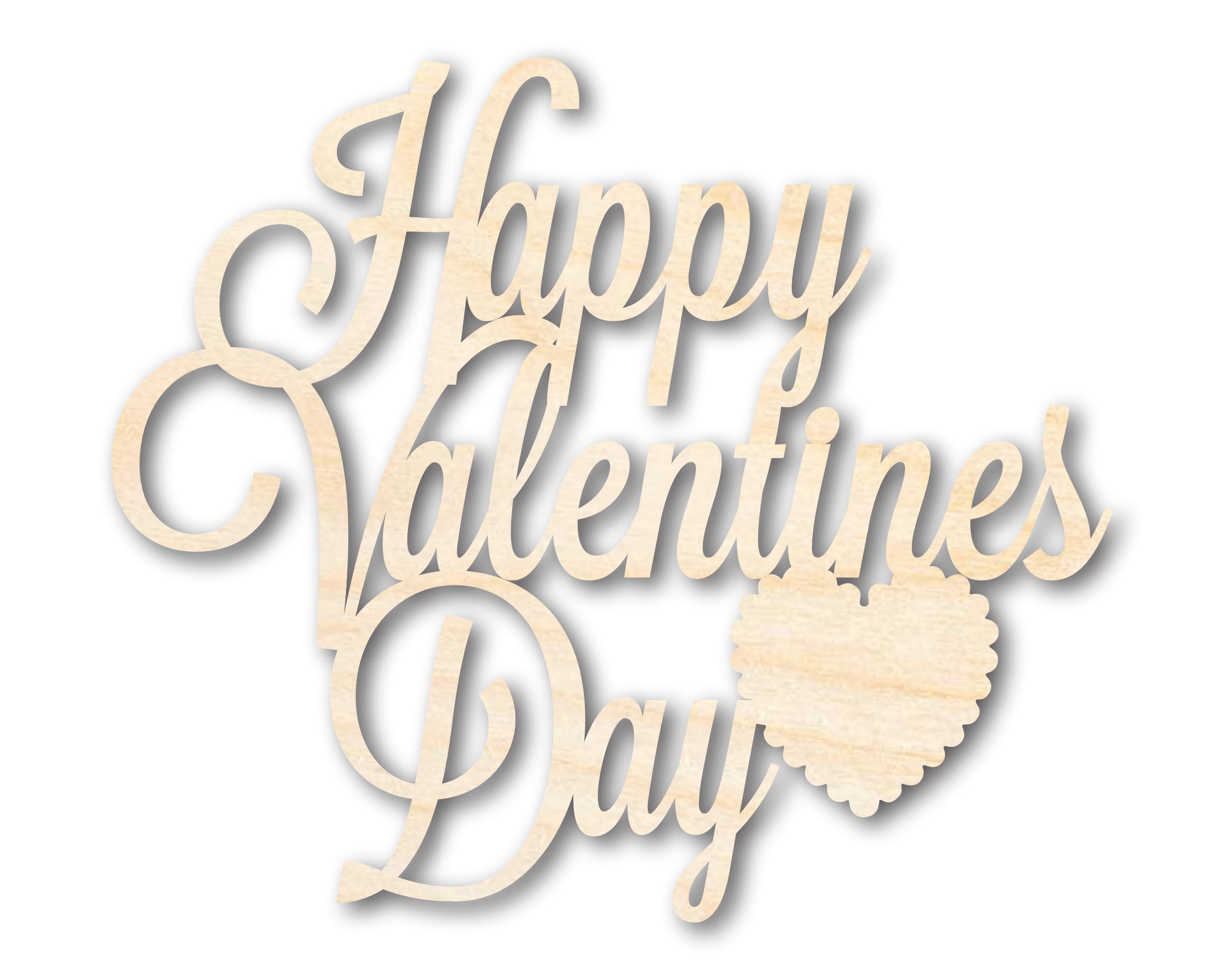 Unfinished Wood DIY Craft Cutout for Happy Valentine's Day, Up to 46 Inches for Multiple DIY Projects
