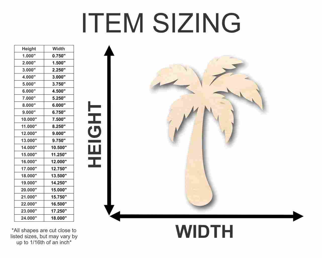 DIY Unfinished Wood Palm Tree Shapes for Beach - Tropical Crafts up to 46
