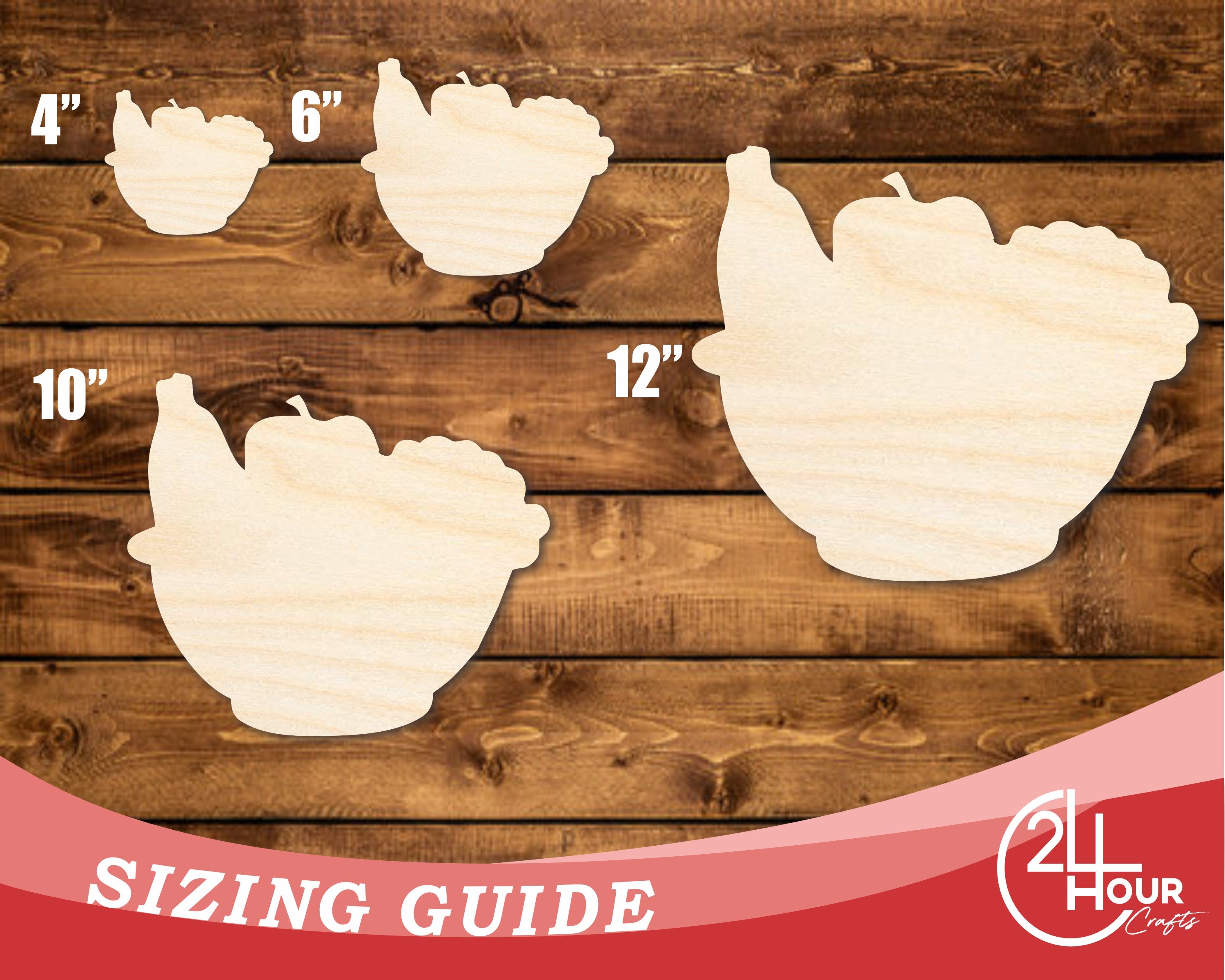 DIY Unfinished Baltic Birch Wood Fruit Basket Shape Cutouts up to 46 Inches