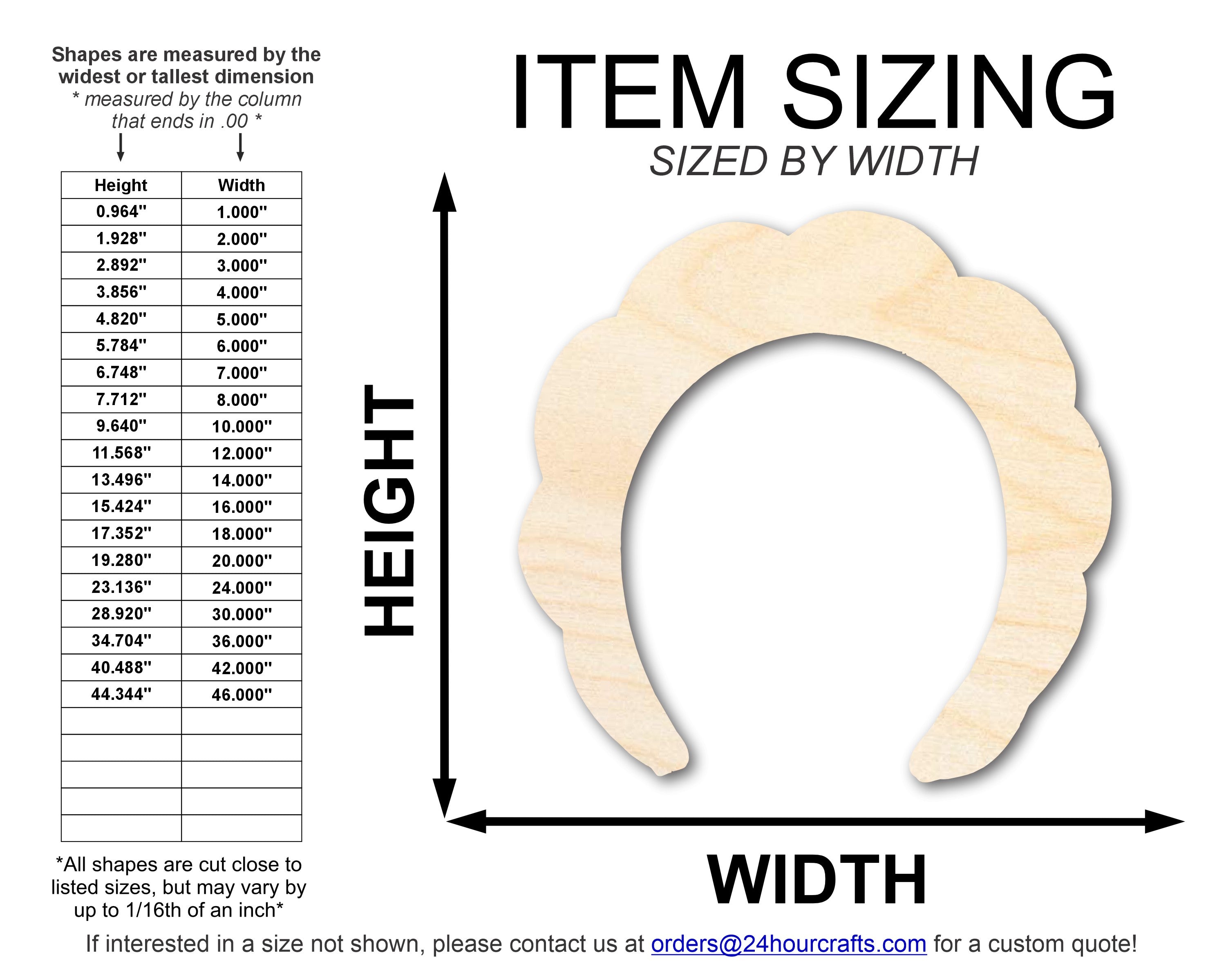 Unfinished DIY Craft Cutout in the Shape of a Wood Makeup Headband | Up to 46 DIY Options Available