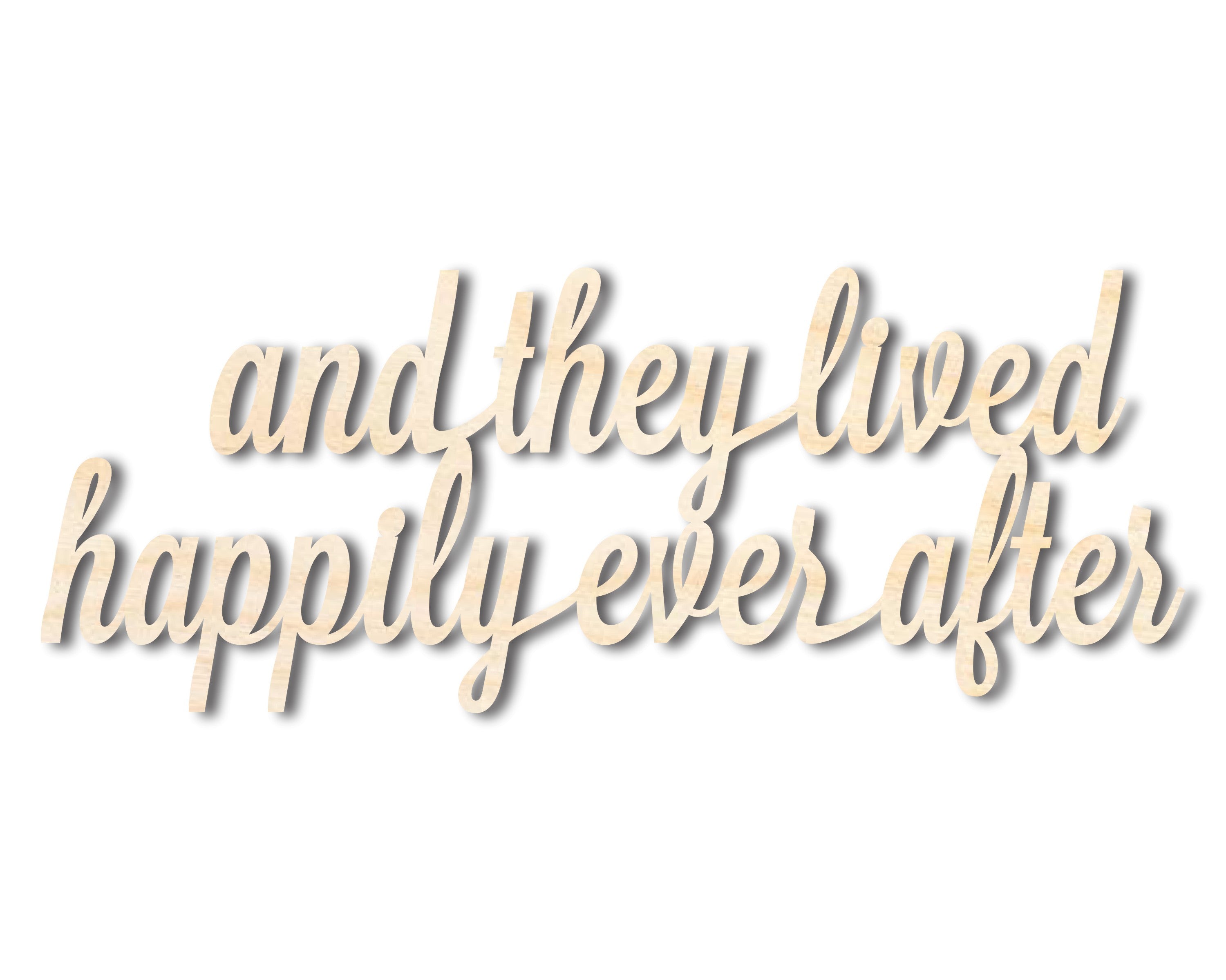 Unfinished Baltic Birch Wood 'Happily Ever After' Shape - Ideal for Word Crafts (Up to 36