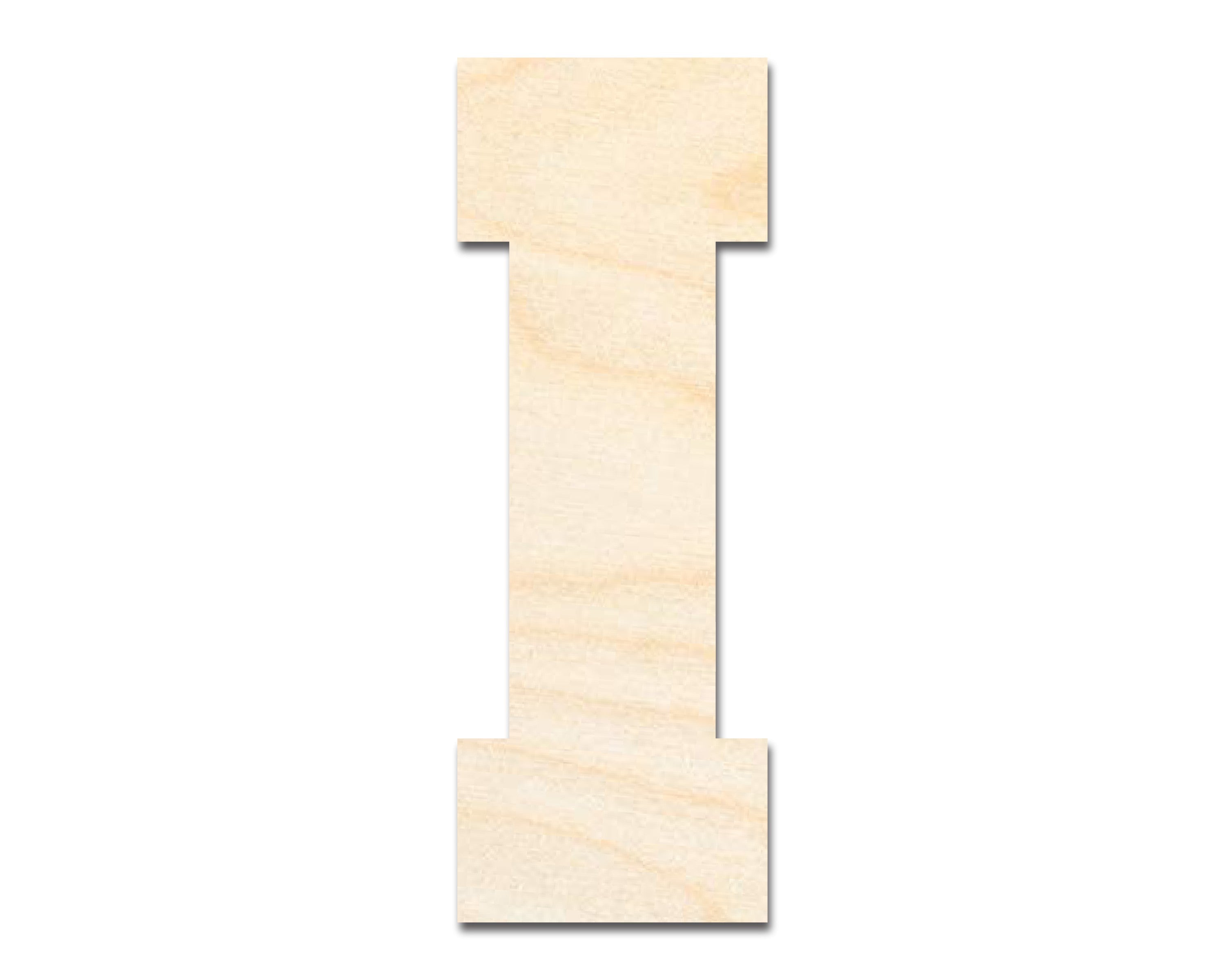 DIY Unfinished Wood Varsity Team I - Shape Cutouts up to 46 Inches