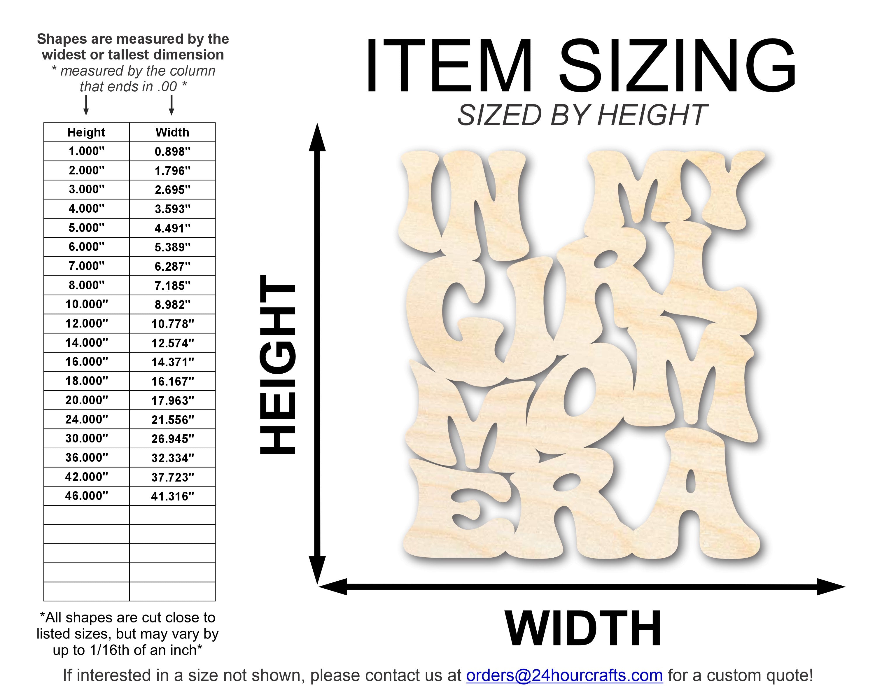 DIY Unfinished Baltic Birch 'My Girl Mom Era' Wood Cutout - Up to 46 Inches