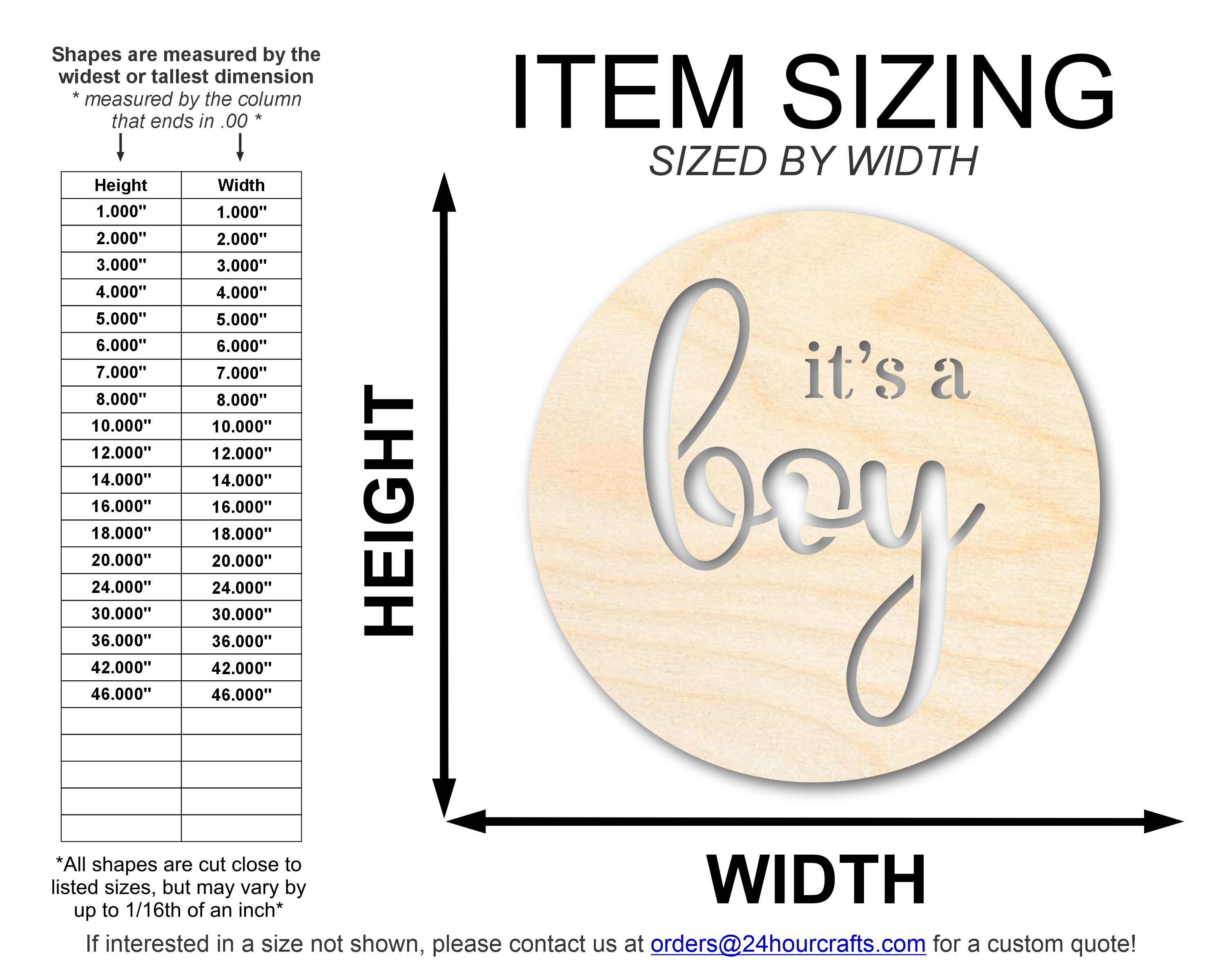DIY Unfinished 'It's A Boy' Wood Cutout - Up to 46 Inches for Crafts