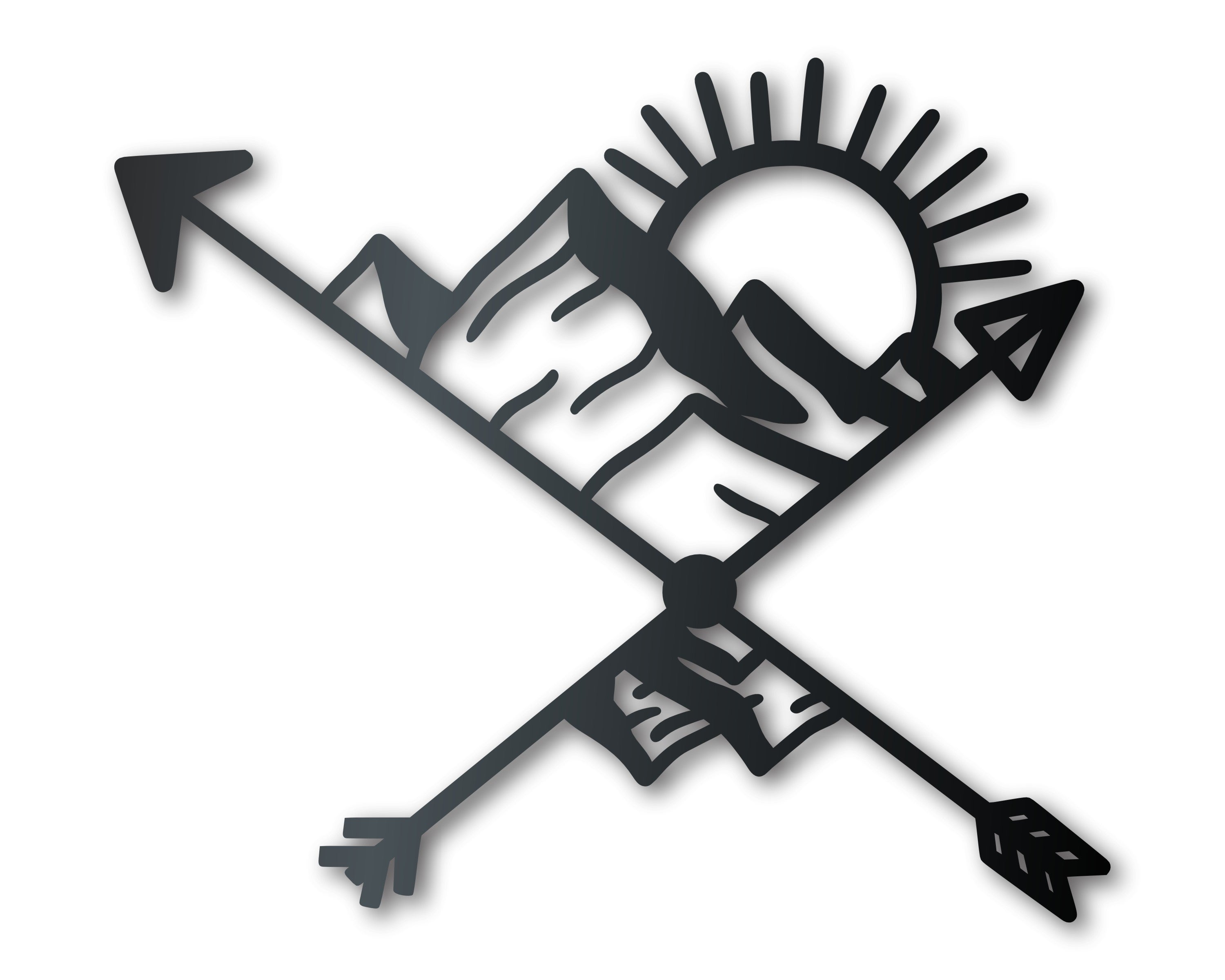Indoor & Outdoor Metal Arrow Mountain Wall Art | Up to 46 | Over 20 Colors