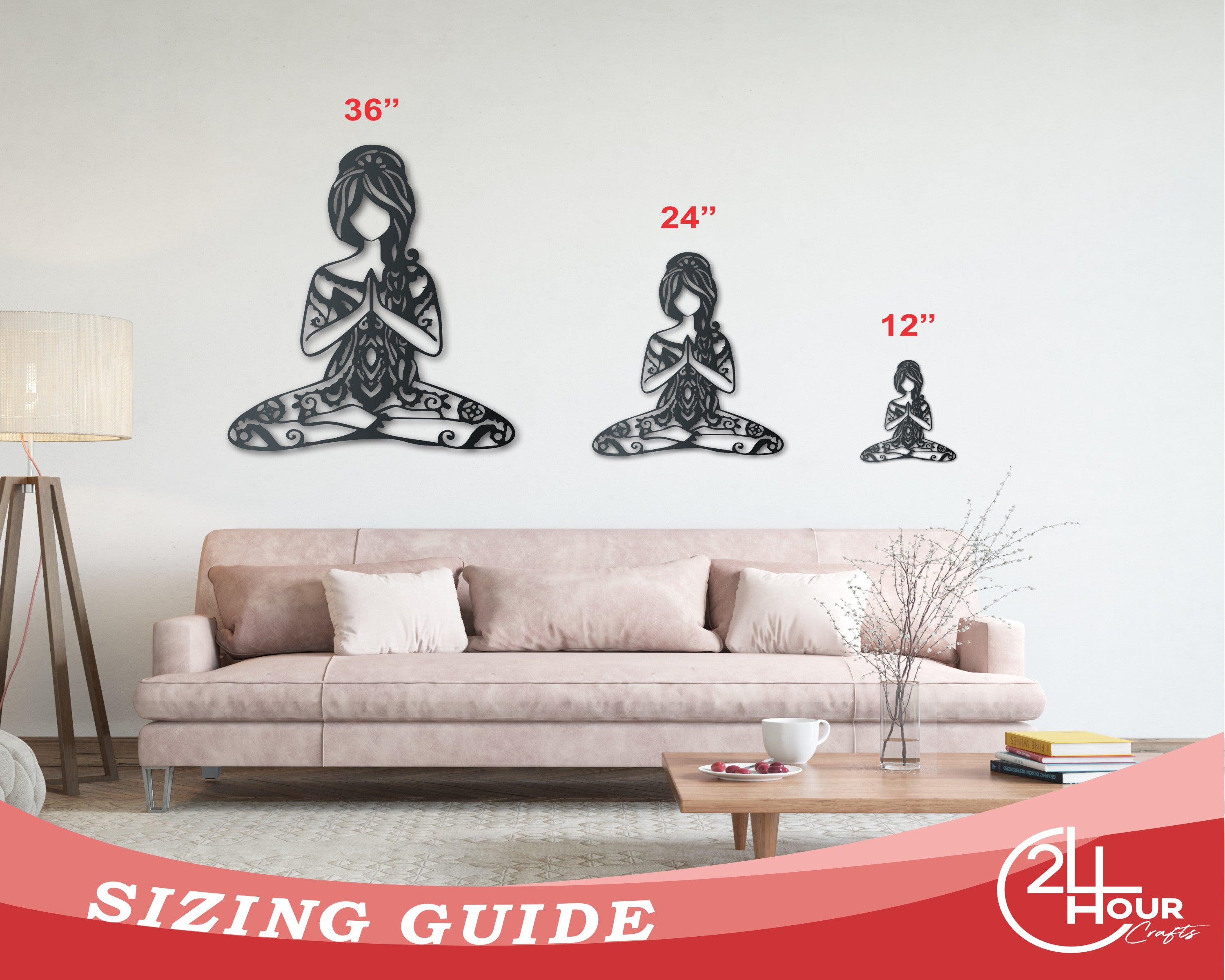 Customizable Metal Wall Art for Meditation with 14 Different Color Choices