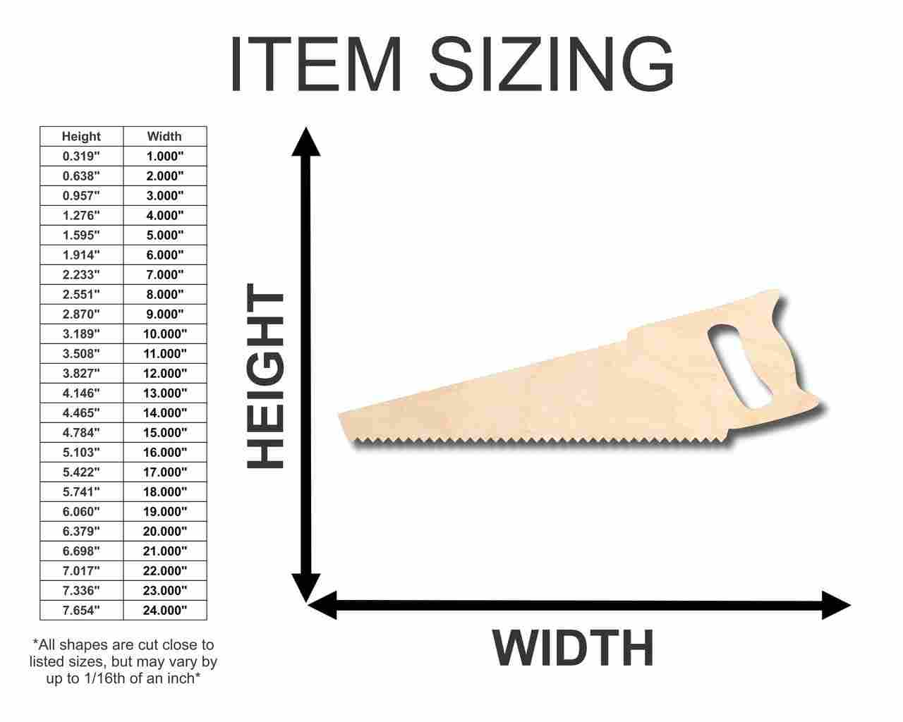 Unfinished Wood Saw - Shaped DIY Construction and Craft Tool, Ideal for Up to 46 Do - It - Yourself Projects