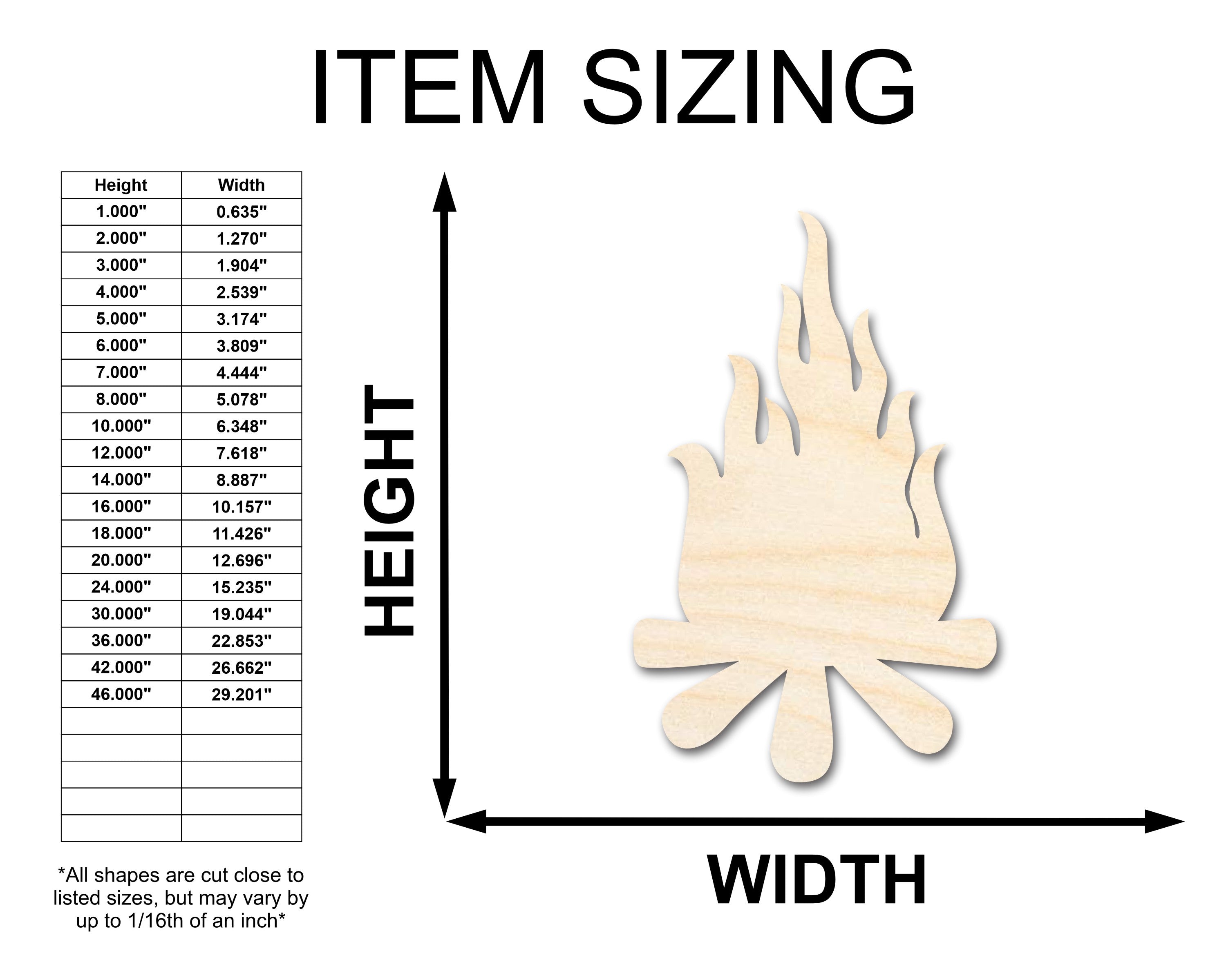 Unfinished Wood Bonfire - Shaped DIY Camping Craft for Up to 46 Projects