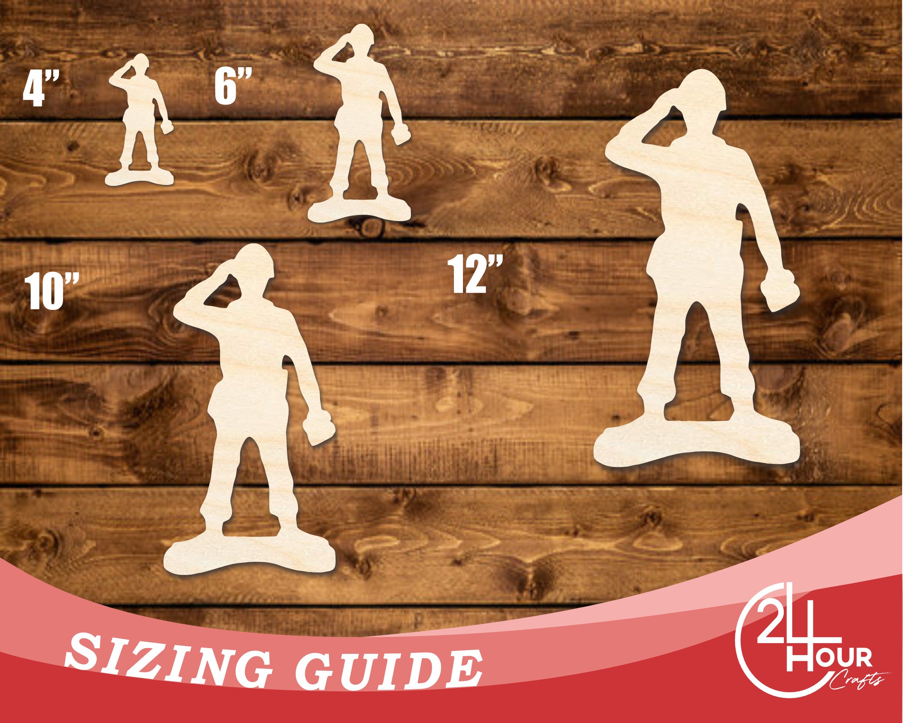 Unfinished DIY Craft Cutout in the Shape of a Wood Toy Soldier | Up to 46 DIY Options