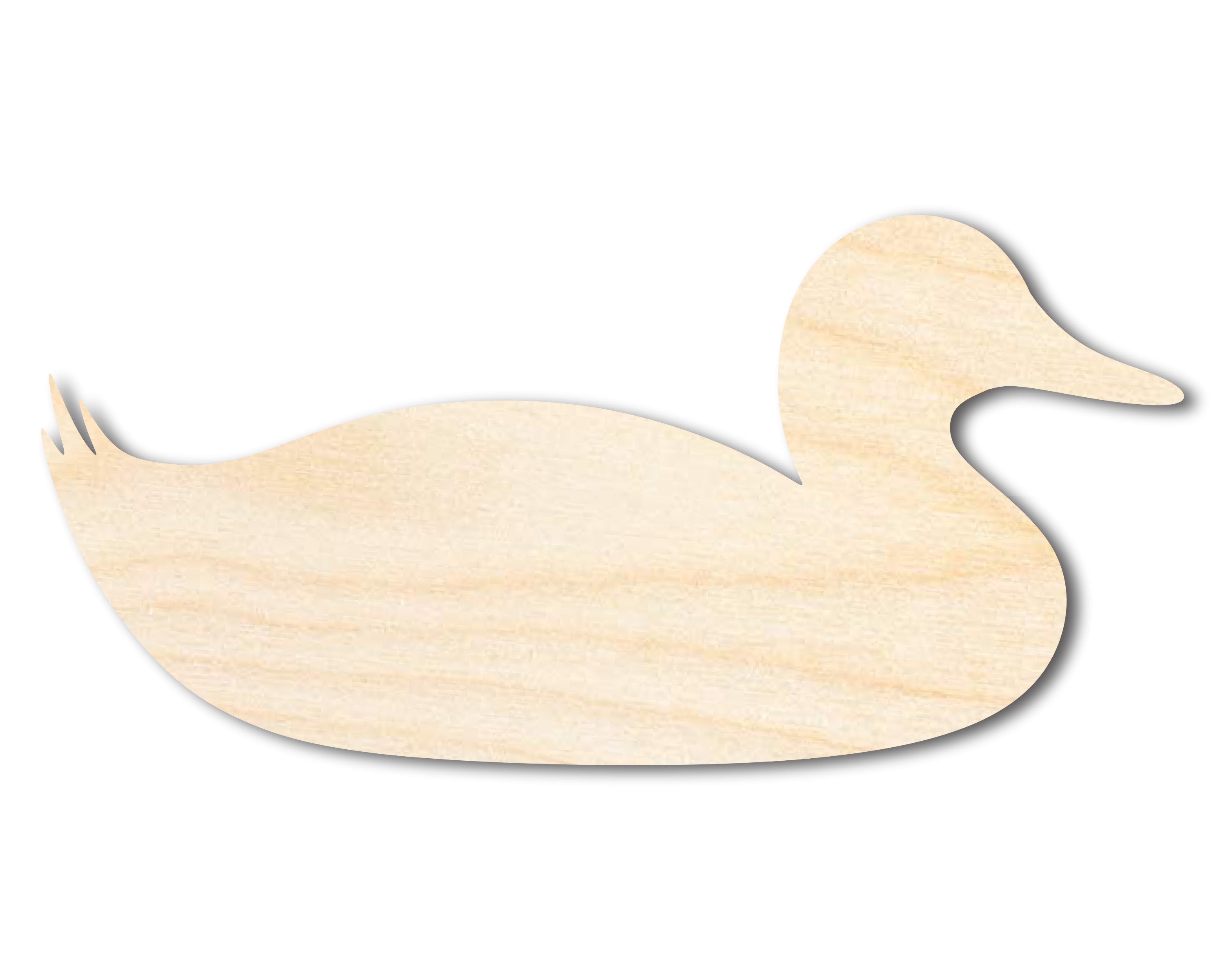 Enhanced Unfinished Wood Sitting Duck Shape for DIY Craft Cutouts