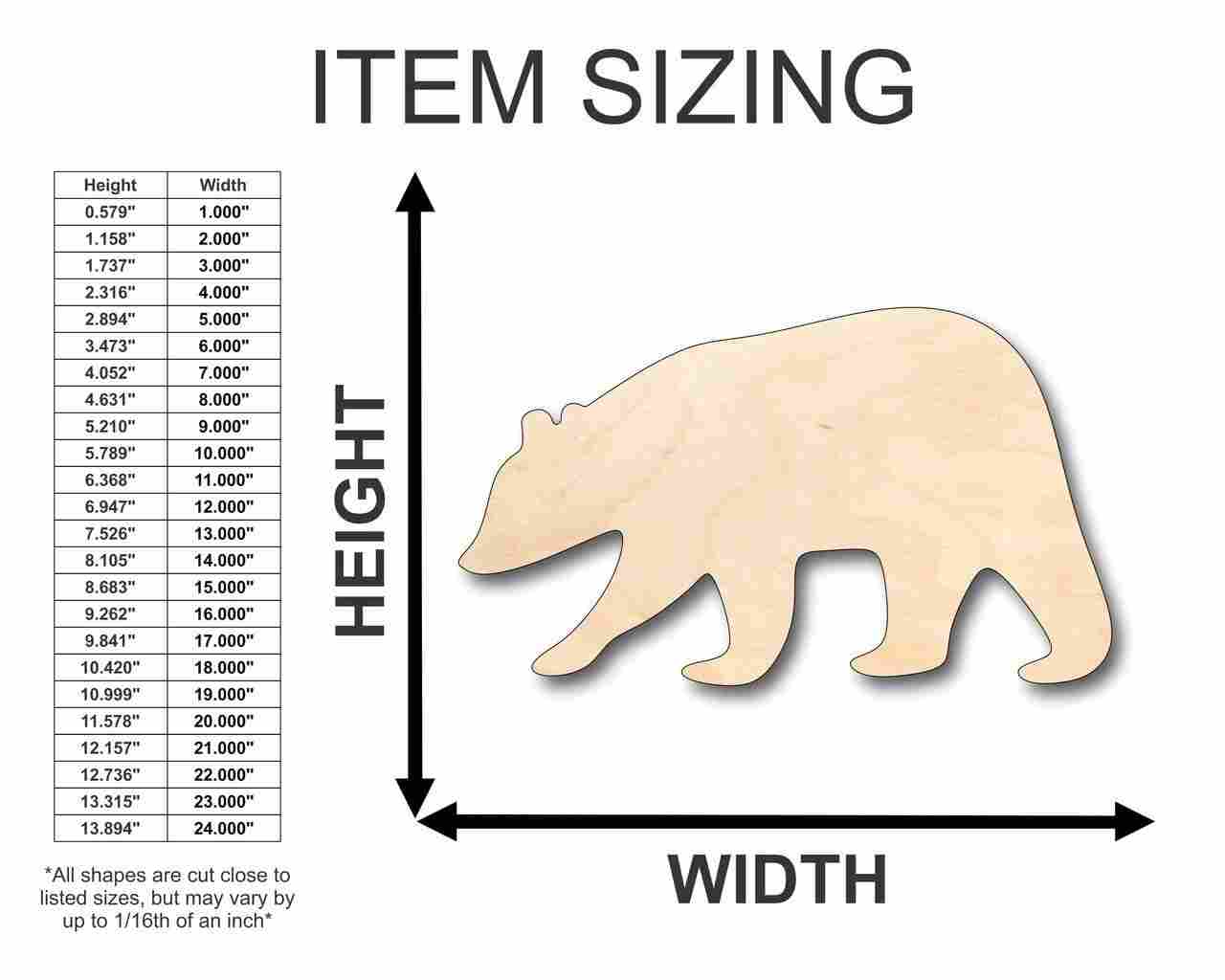 Unfinished Brown Bear - Animal - Craft Shape for Up to 46 DIY Projects in Wood Craft Supplies
