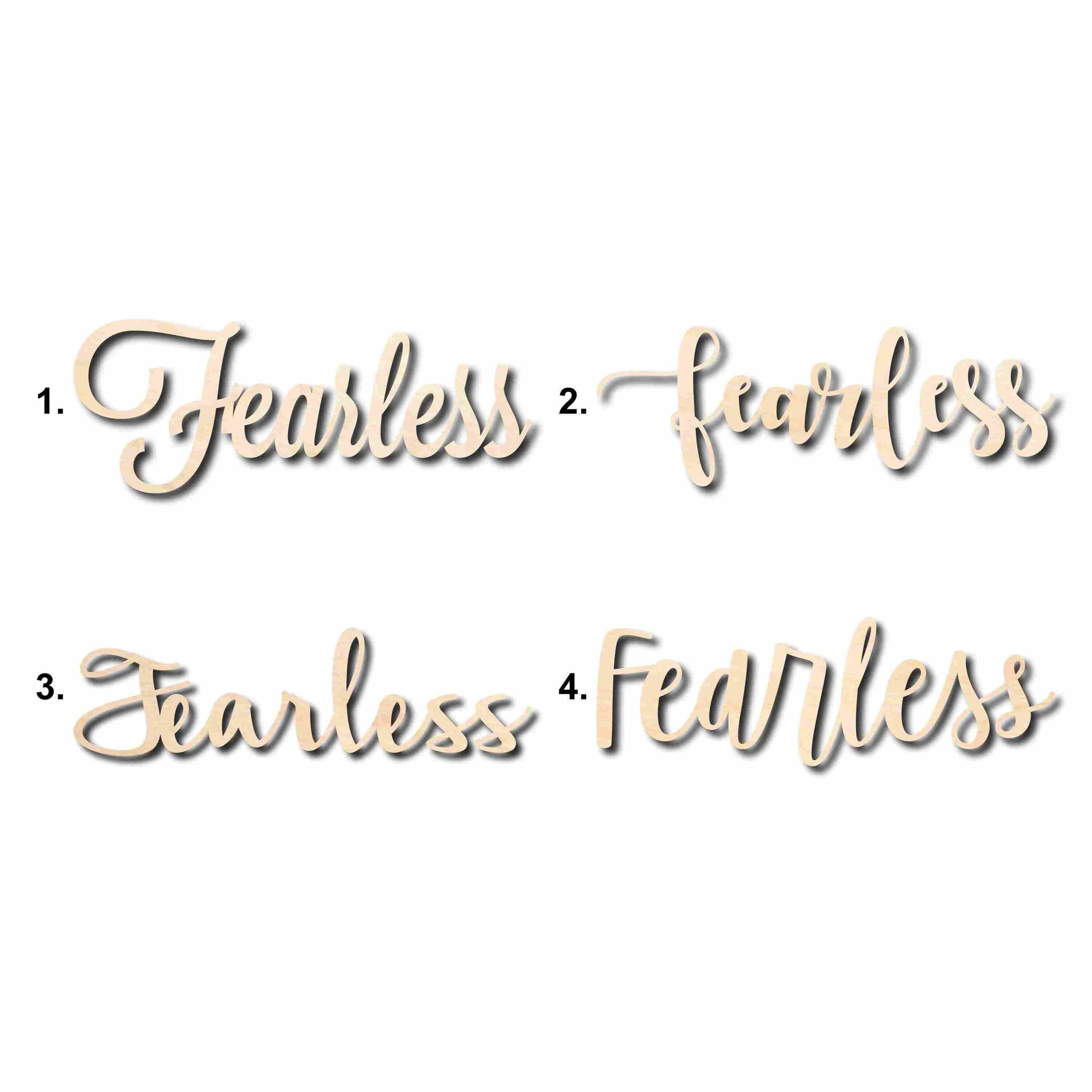 DIY Unfinished Fearless Sign Wood Cutout for Home Decor