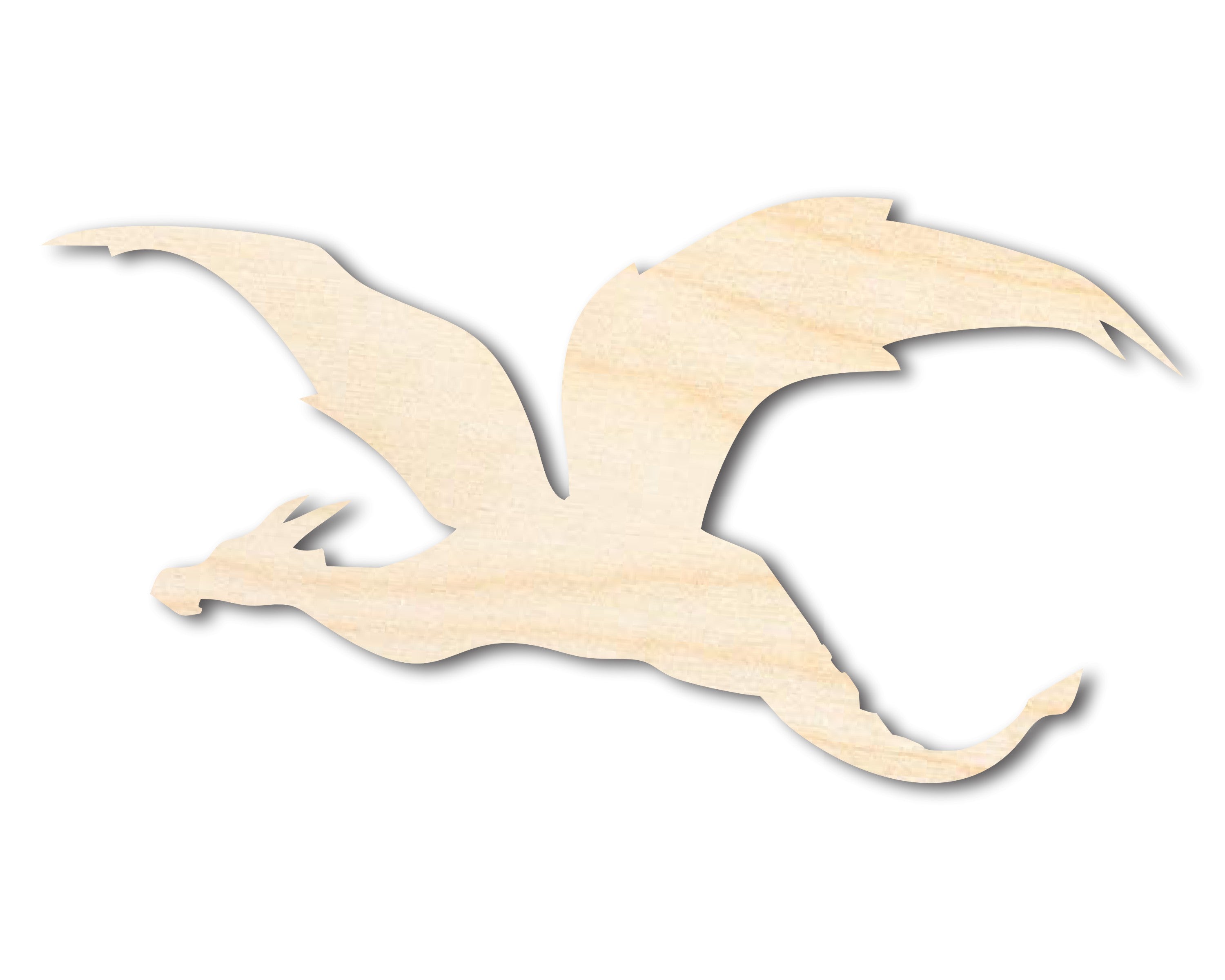 Unfinished Wood Handmade Flying Dragon Shape Craft - Ideal for DIY Projects, Sizes up to 46 Inches