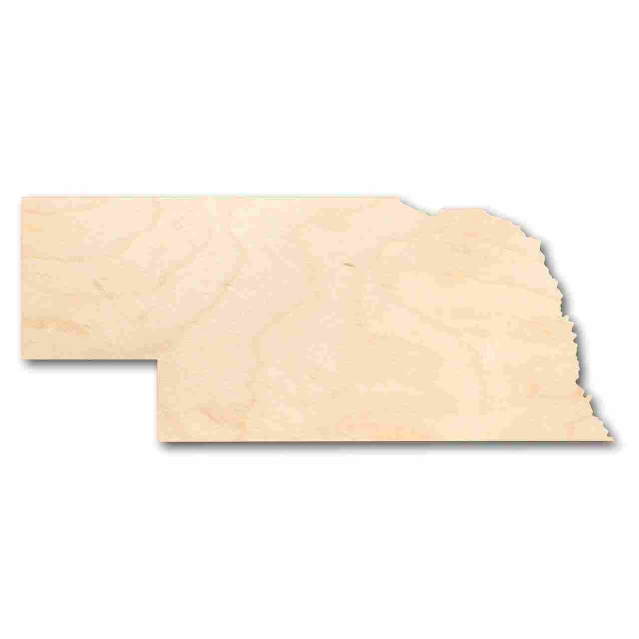 Unfinished Baltic Birch Plywood Nebraska State Shape Craft Item for Up to 46 DIY Projects