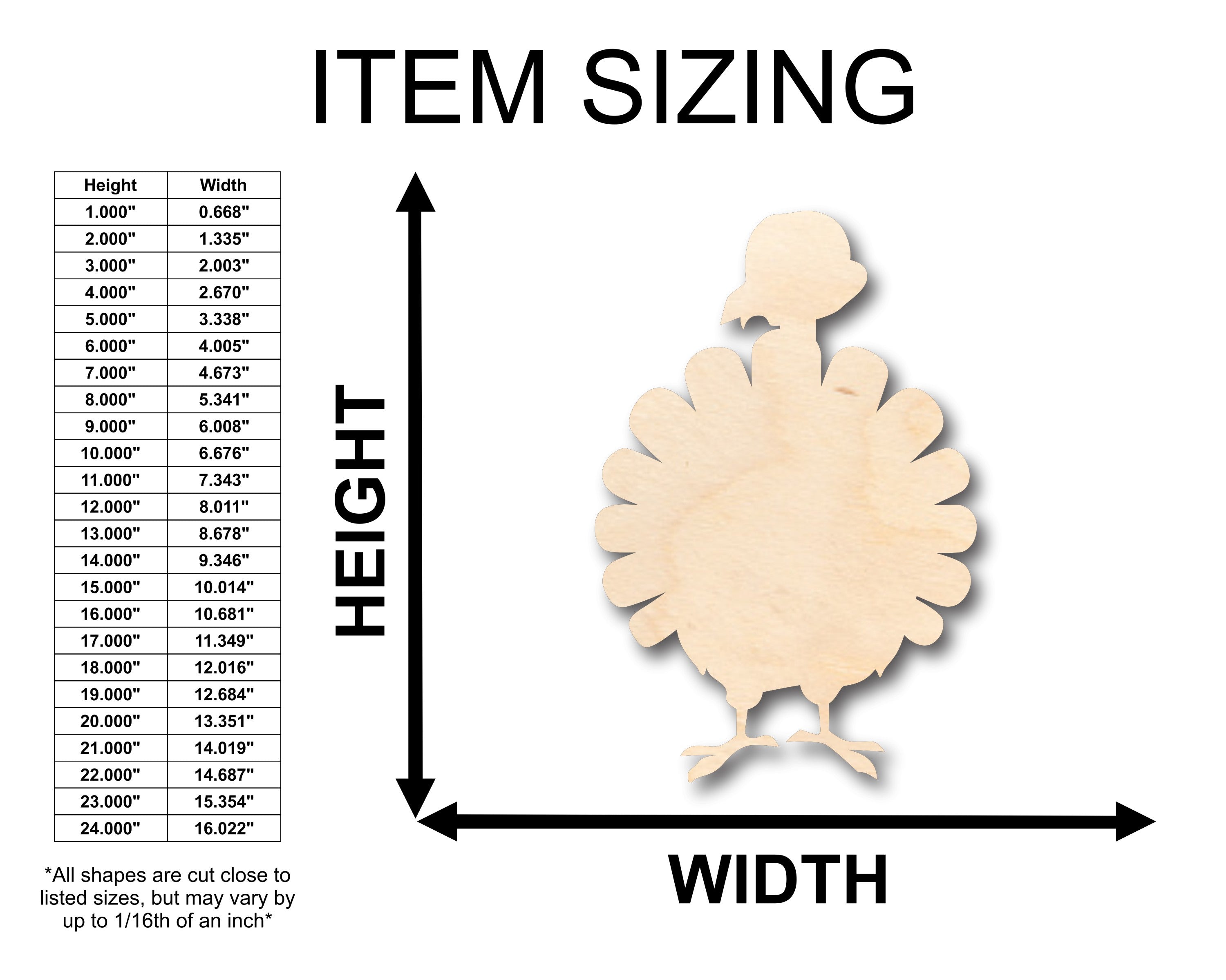 DIY Unfinished Wood Turkey Plume Feather Back Shape up to 46