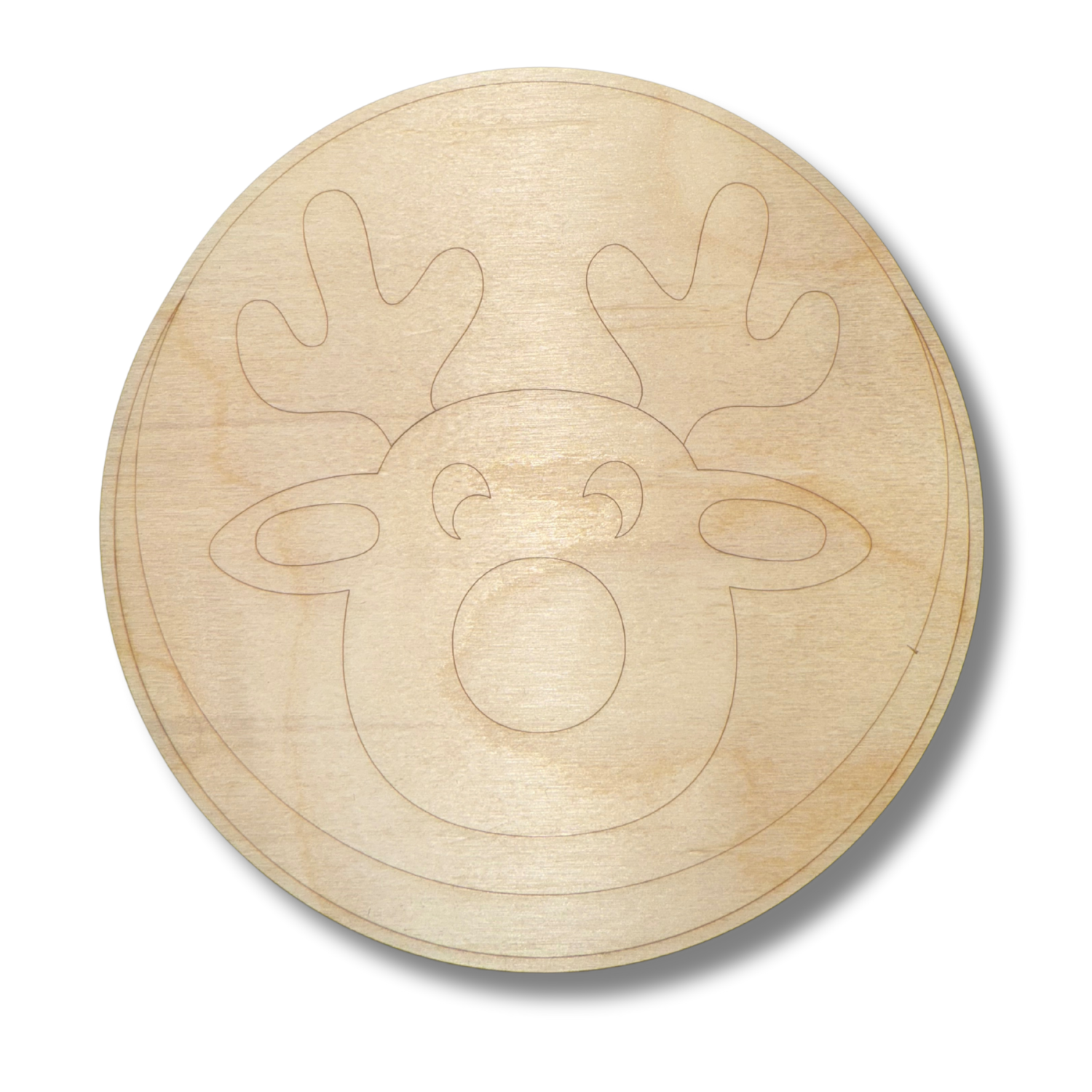 DIY Unfinished Wood Etched Reindeer Cookie Shapes for Line Painting, up to 30 Pieces