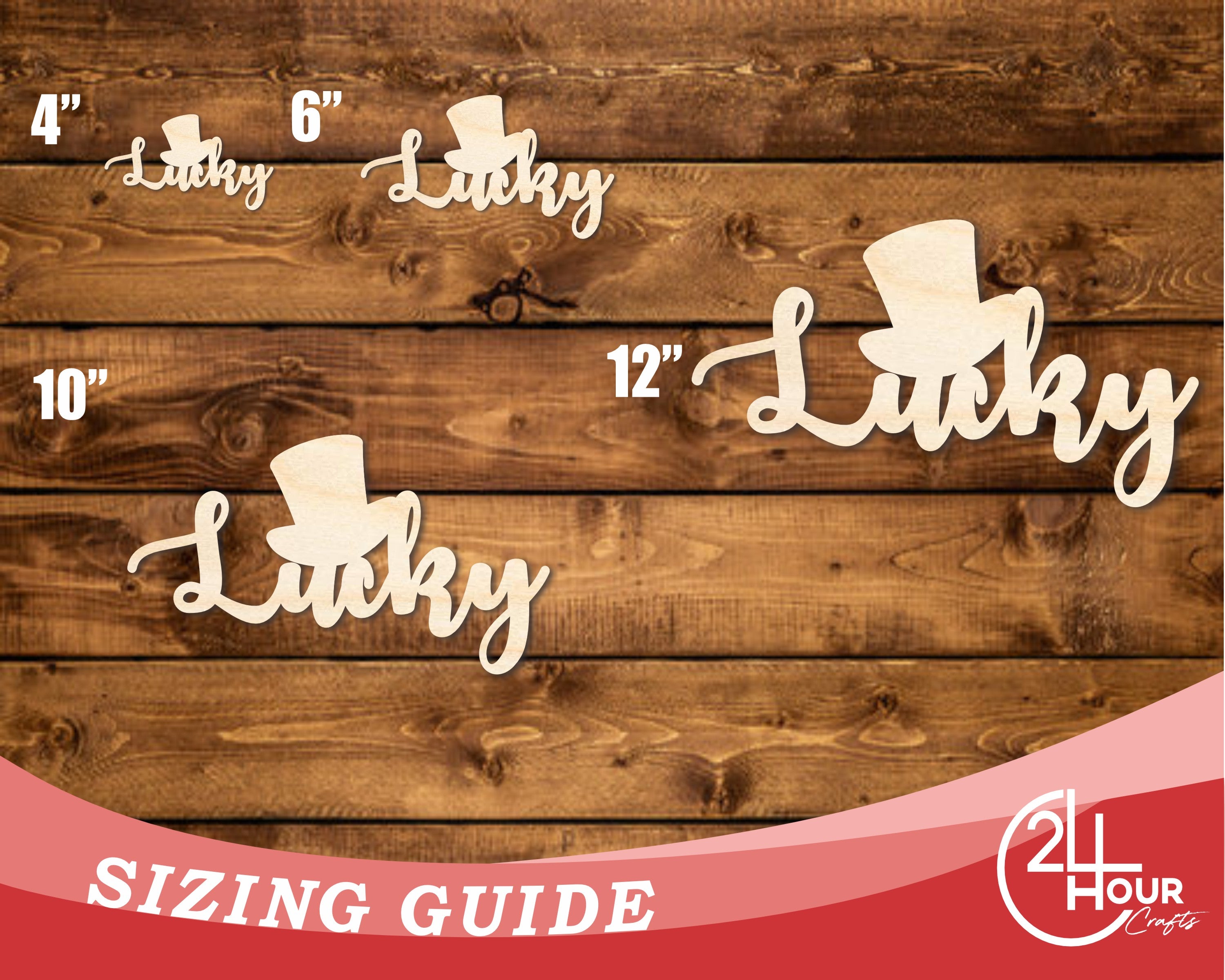 Unfinished Baltic Birch Wood Lucky Shape DIY Craft Cutouts, Up to 46 Inches for Multiple DIY Projects