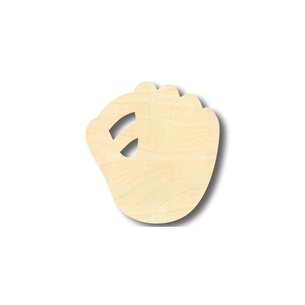 Unfinished Wooden Baseball Mitt Shape Craft Item - Ideal for Sports - Themed Kids Room Decor with up to 46 DIY Possibilities