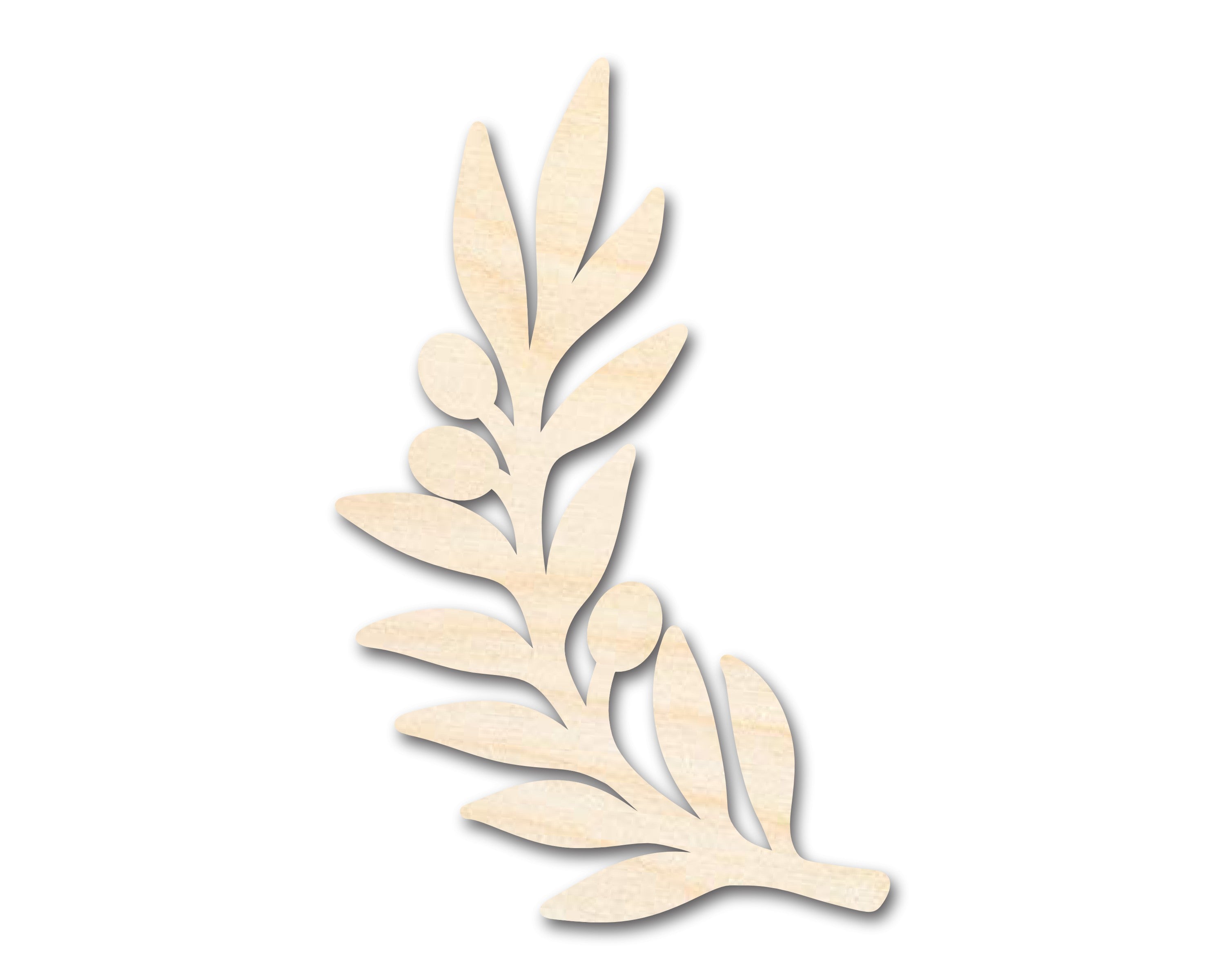 Unfinished Wood DIY Craft Supplies in Olive Branch Shape - Suitable for up to 46 DIY Projects