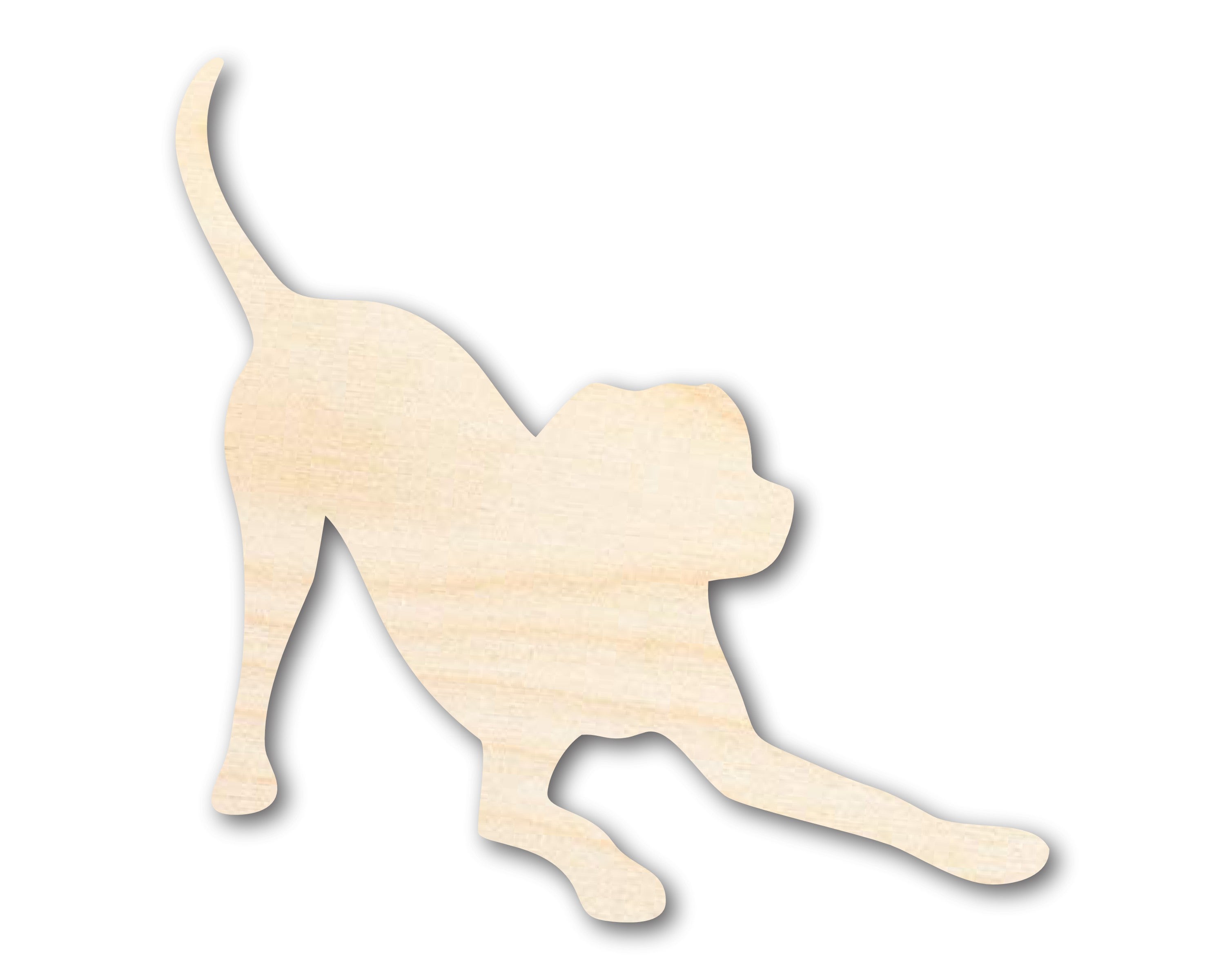 Unfinished DIY Dog Craft Cutout - Wood Play Bow Dog Silhouette with Up to 46 DIY Options