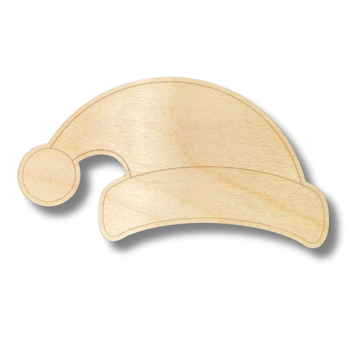 Unfinished DIY Wood Etched Santa Hat Shapes for Line-by-Line Painting Crafts, Up to 30 Pieces