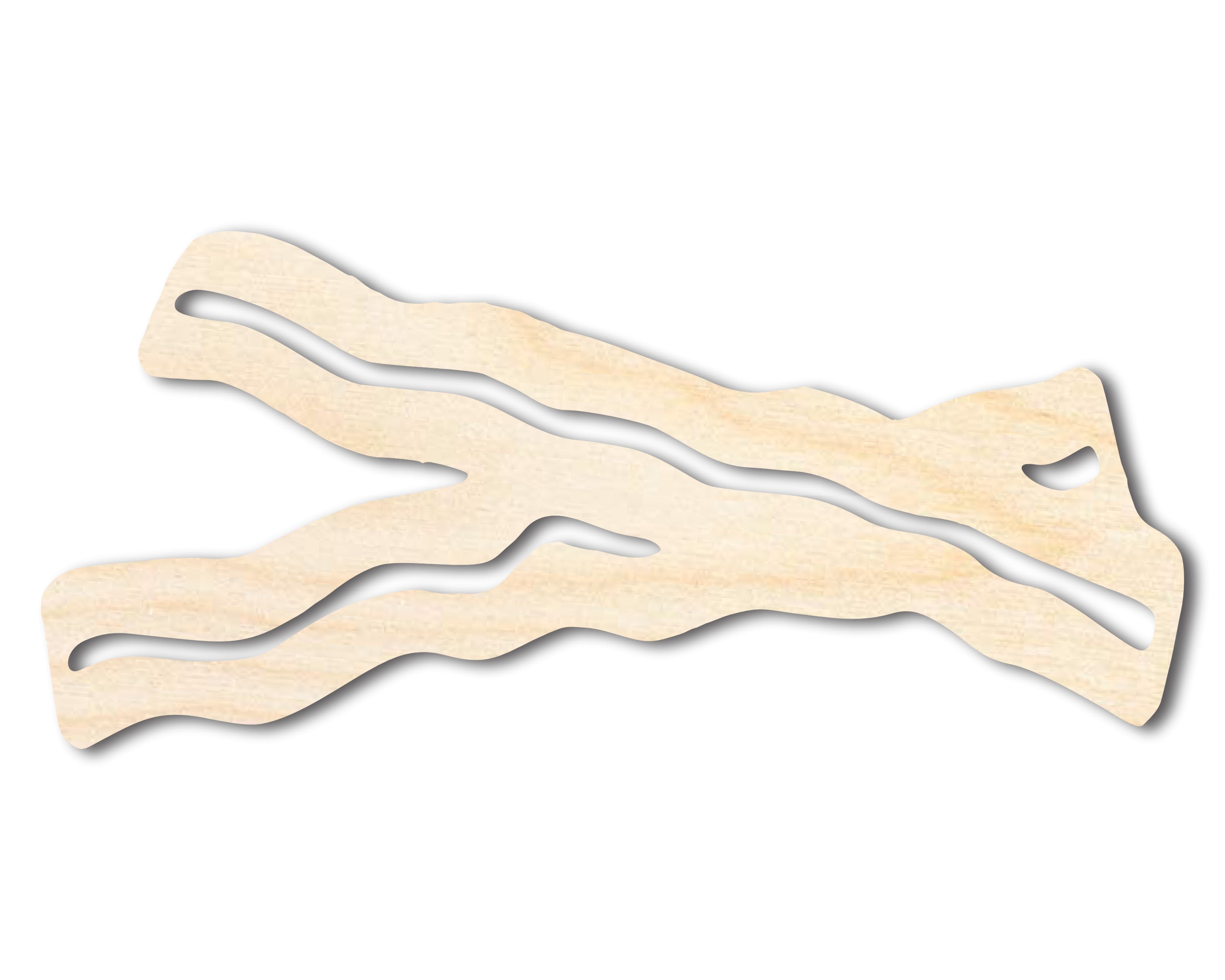 DIY Unfinished Baltic Birch Wood Bacon Shape Cutouts - Up to 46 Inches