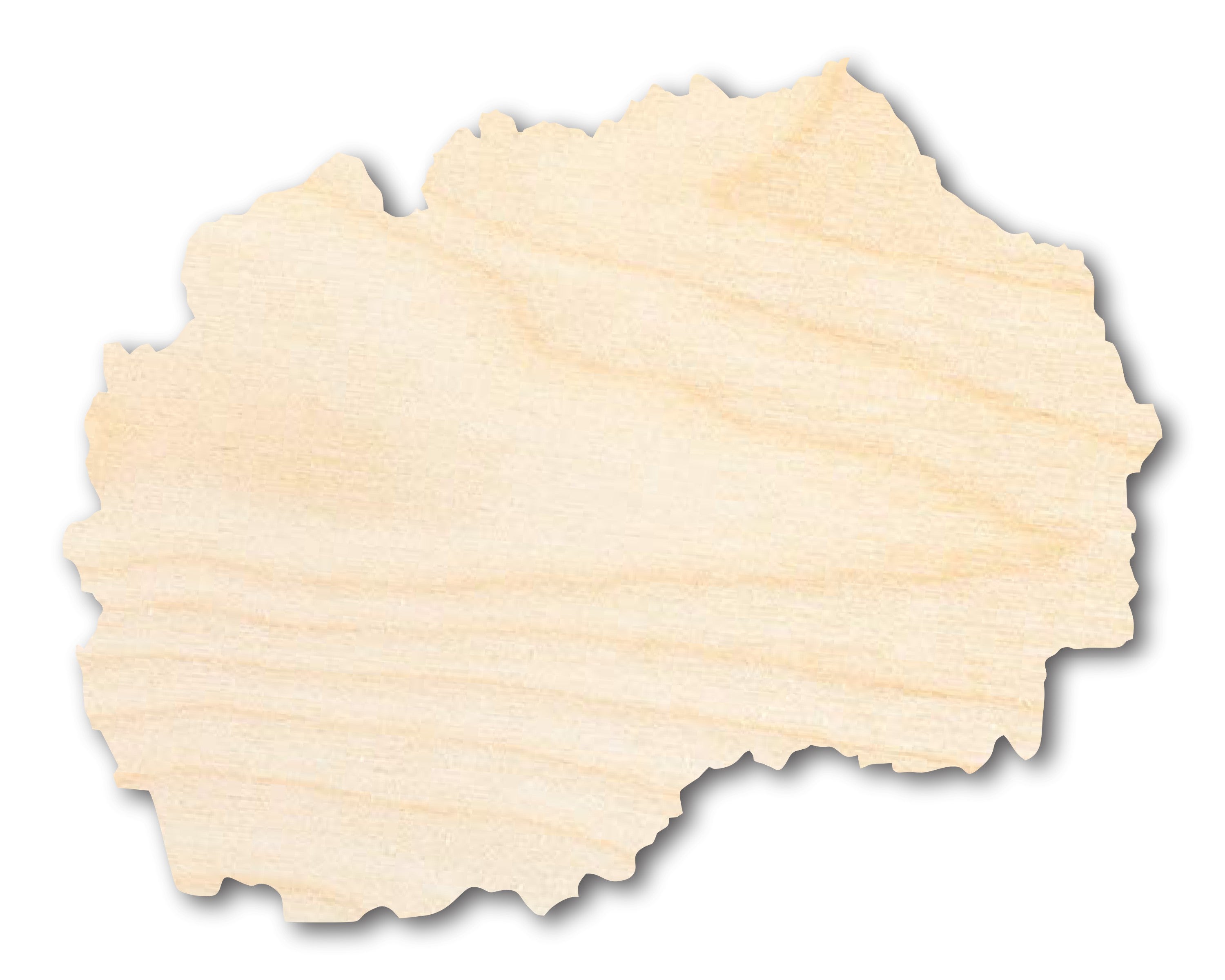 DIY Unfinished Wood Shape of North Macedonia - Ideal for Balkans Crafts
