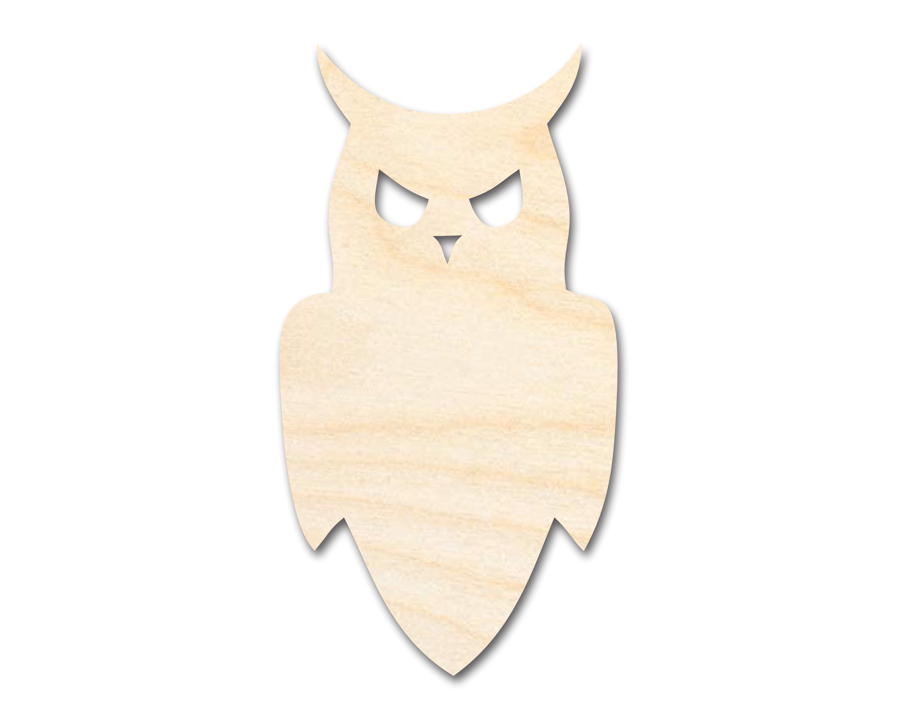 Sanded Unfinished Wood Night Owl Shape Craft - Up to 36 Inches in Diameter