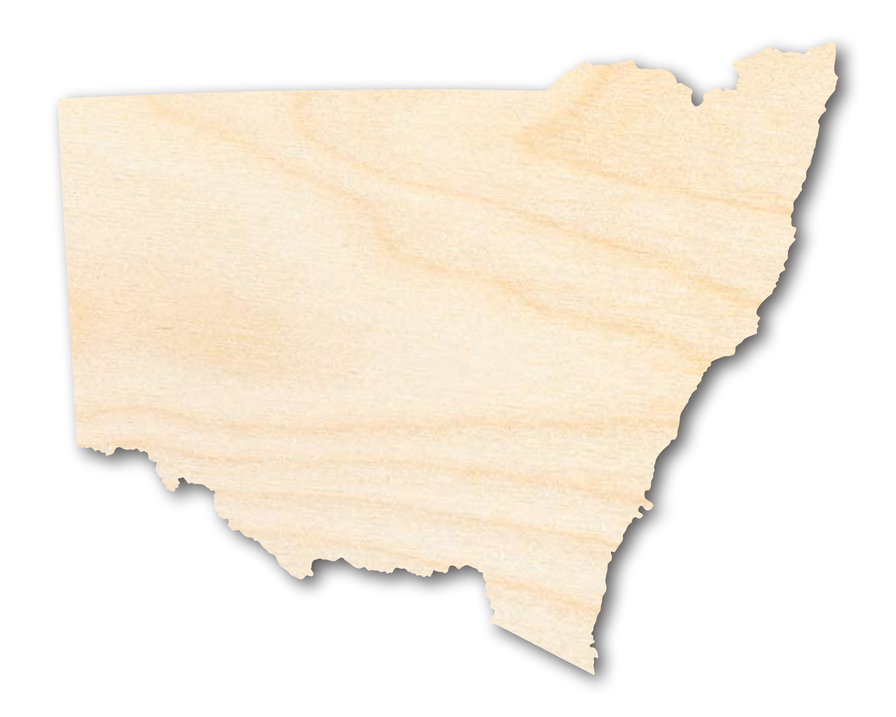 Unfinished Baltic Birch Wood New South Wales State Shape for Up to 46 DIY Projects
