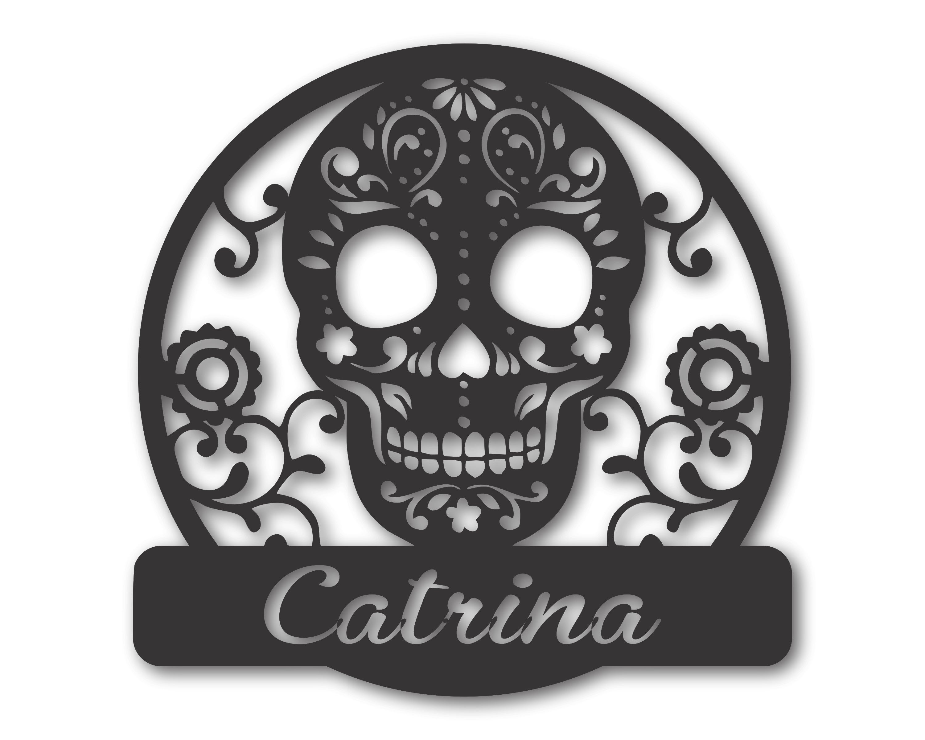Customizable Metal Sugar Skull Wall Art Decor with 15 Color Choices for Unique Home Decoration