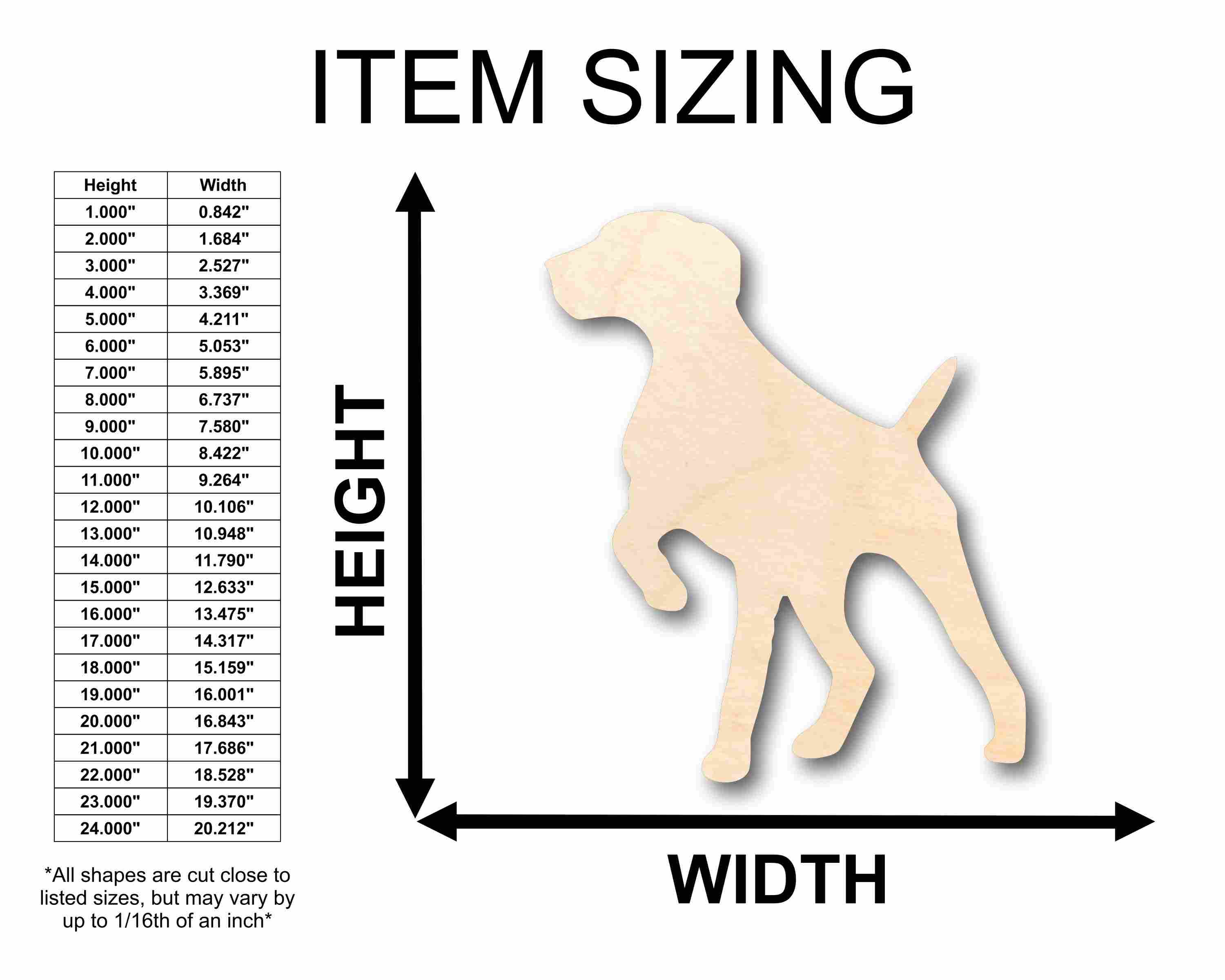DIY Unfinished Baltic Birch German Shorthaired Pointer Dog Silhouette - Up to 46 Inches