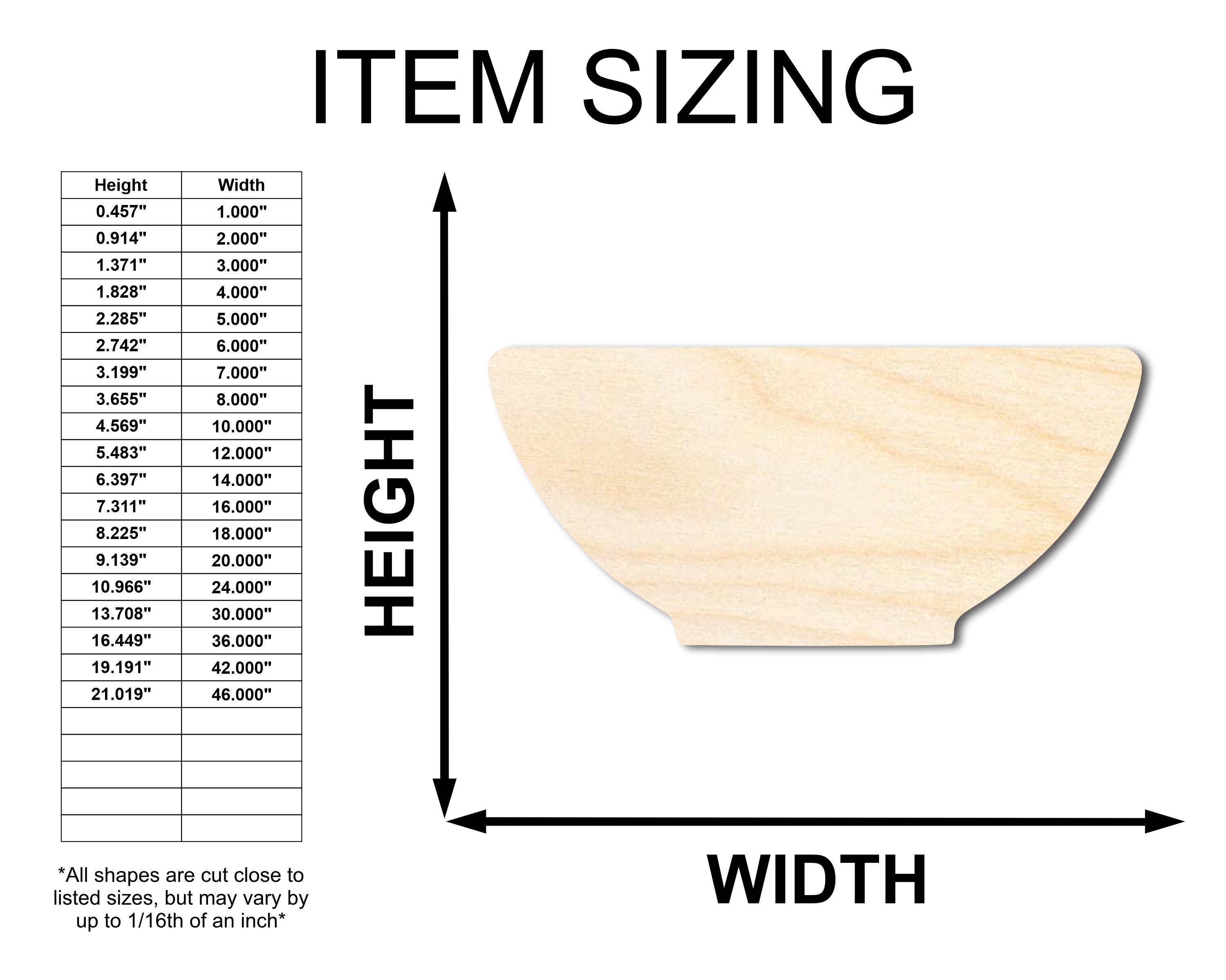 DIY Unfinished Wood Bowl Shapes for Kitchen Crafts, Sizes up to 36'
