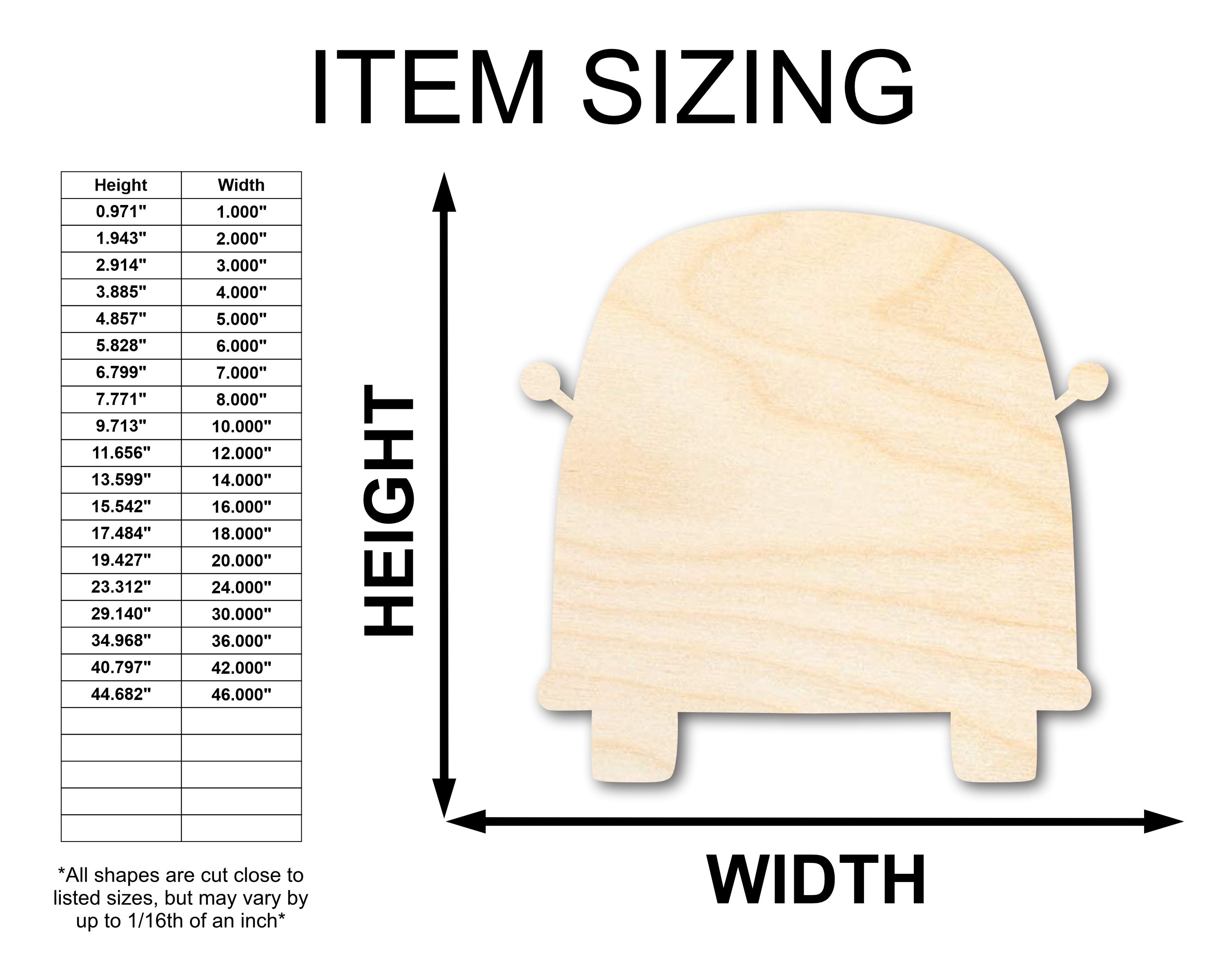 Up to 46 - Unfinished Sanded Wood Van Shape for Crafts