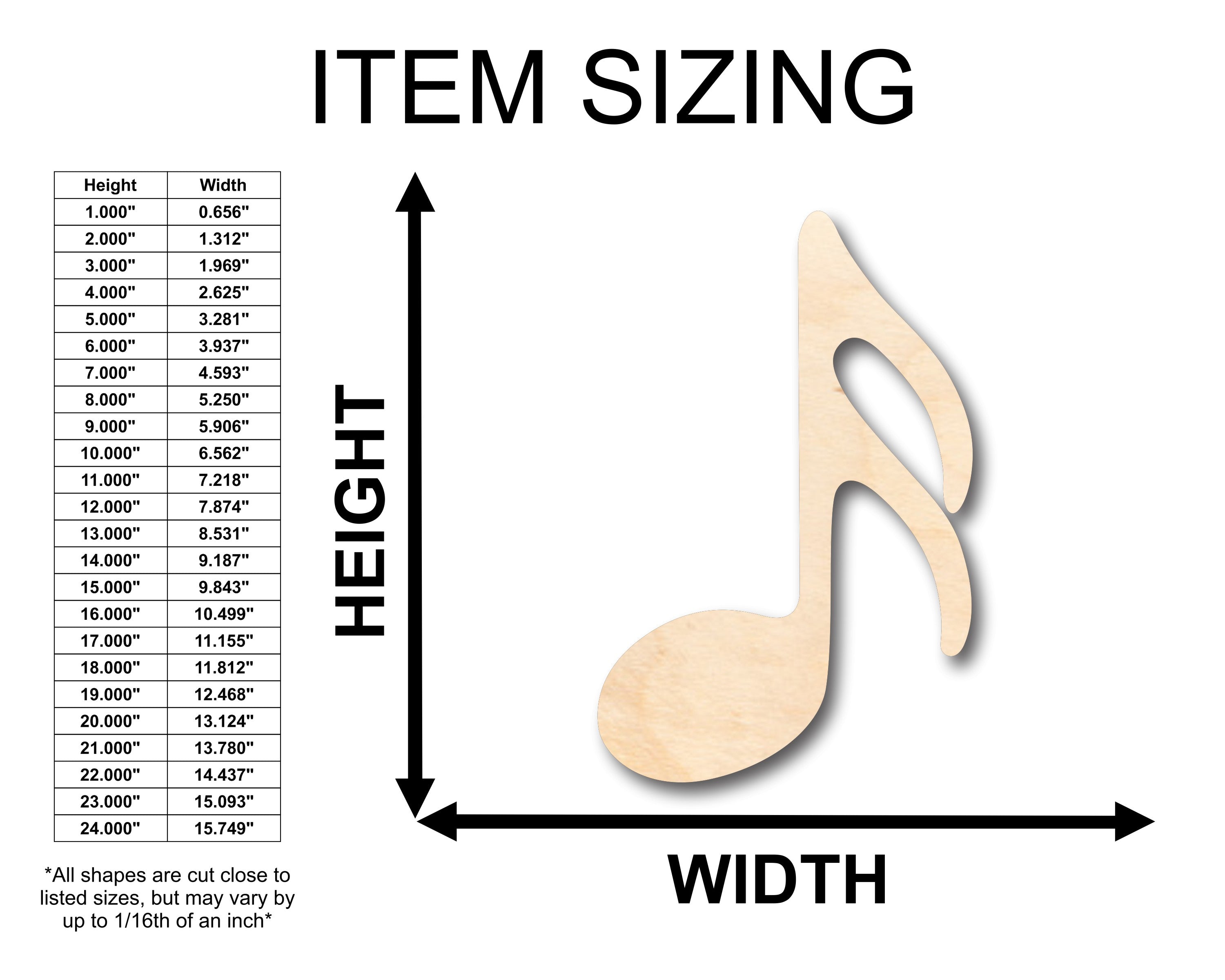 DIY Unfinished Wood Sixteenth Note Music Art Shape - Up to 46 Pieces