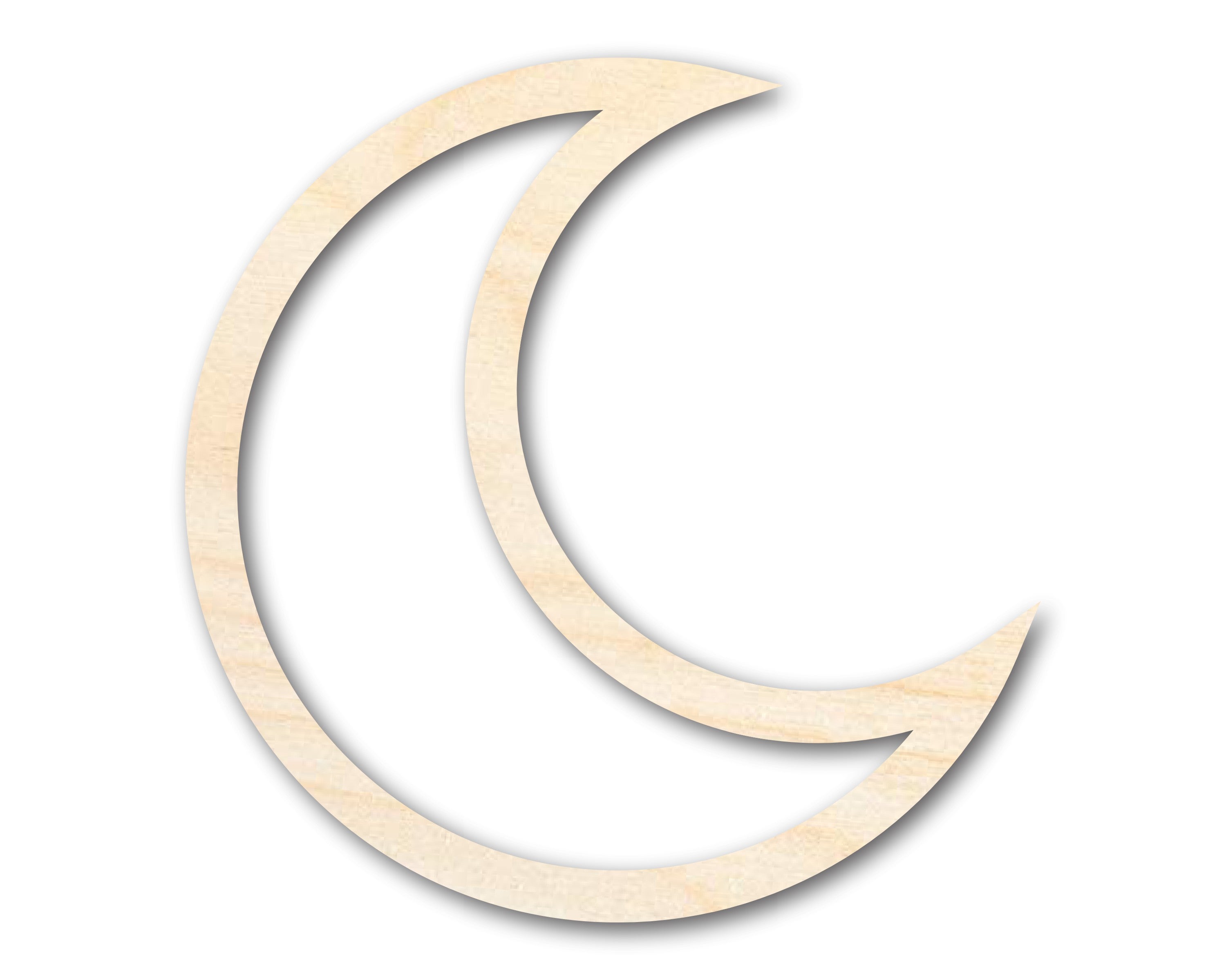 DIY Unfinished Baltic Birch Wood Moon Outline Cutout up to 46 Inches