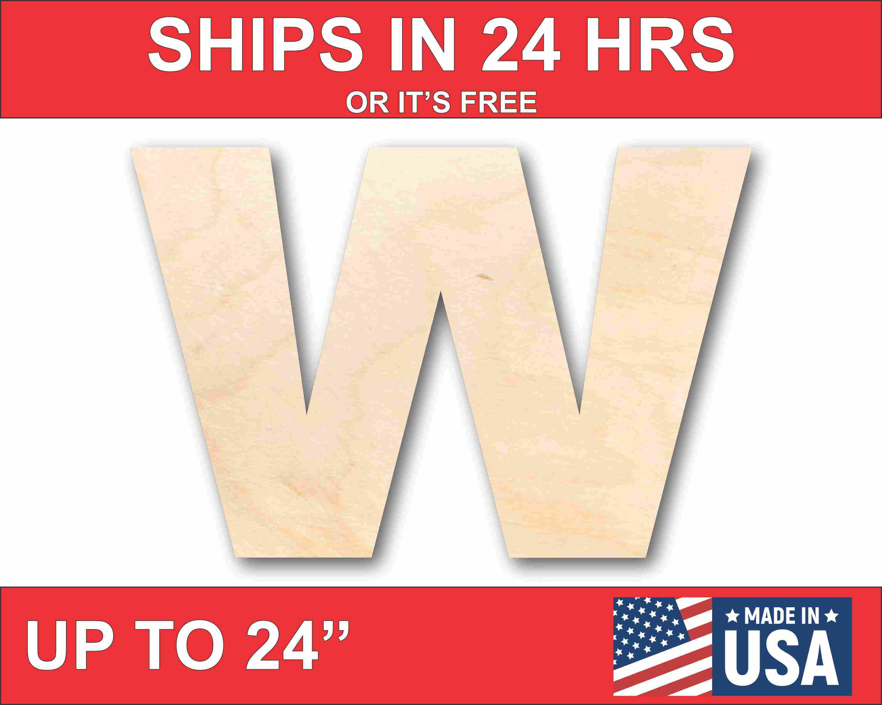 Unfinished Craft Wood Block Letter W - Ideal for Up to 46 DIY Projects